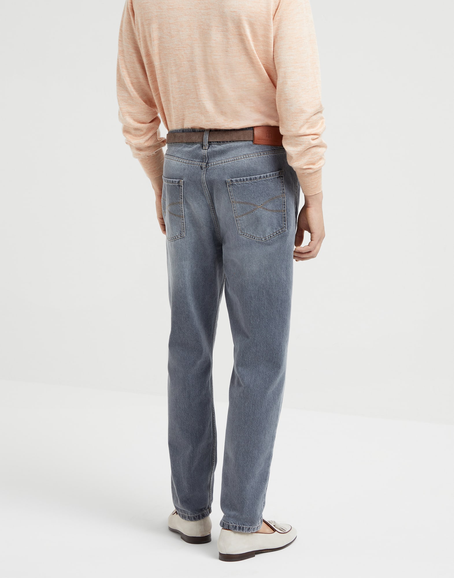 Greyscale denim trousers