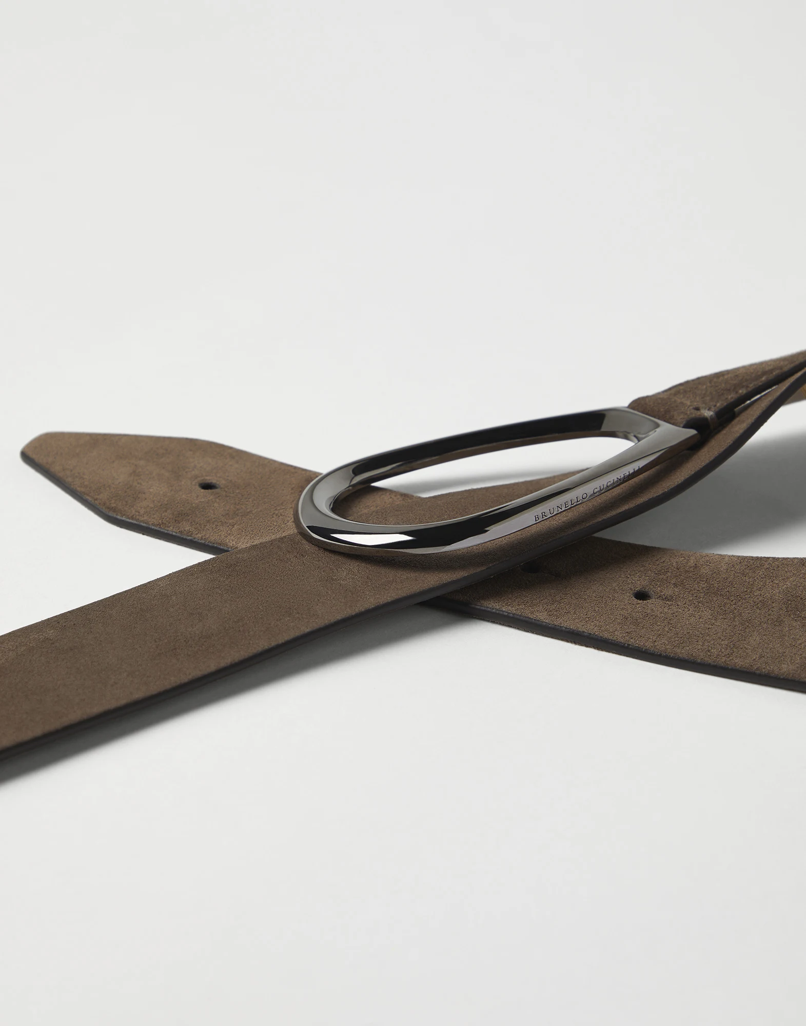 Calfskin suede belt