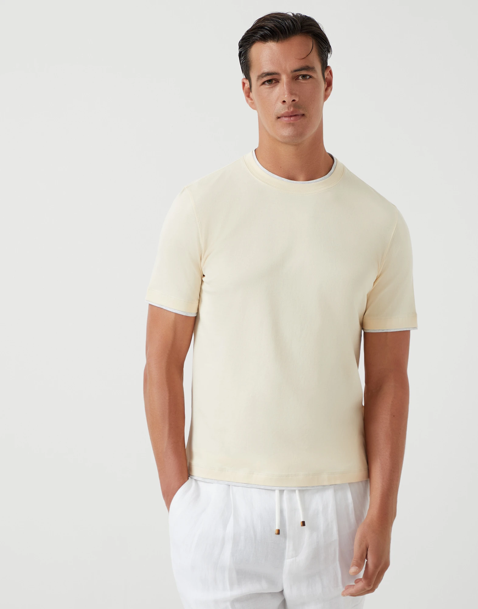 T-shirt with faux-layering