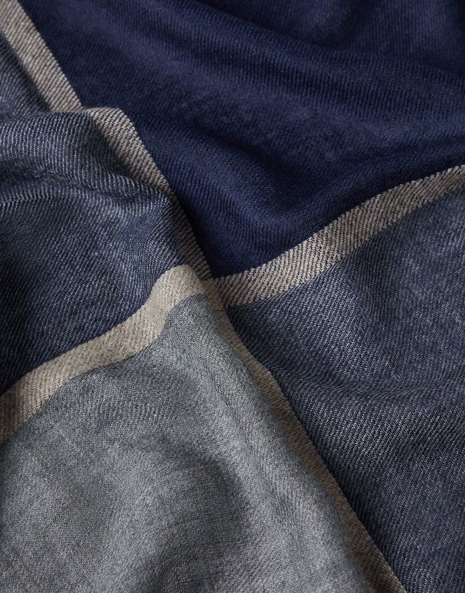 Cashmere and silk color block scarf