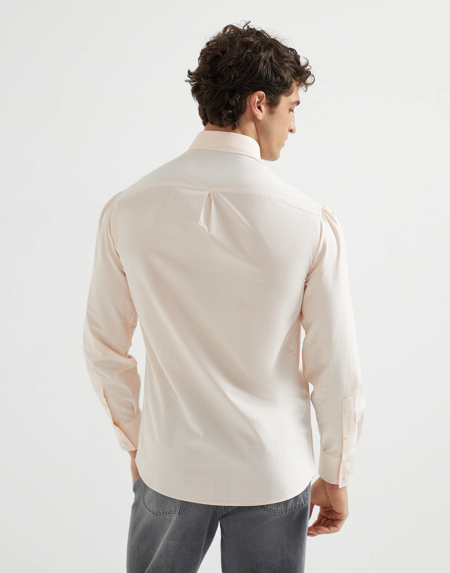 Striped poplin shirt