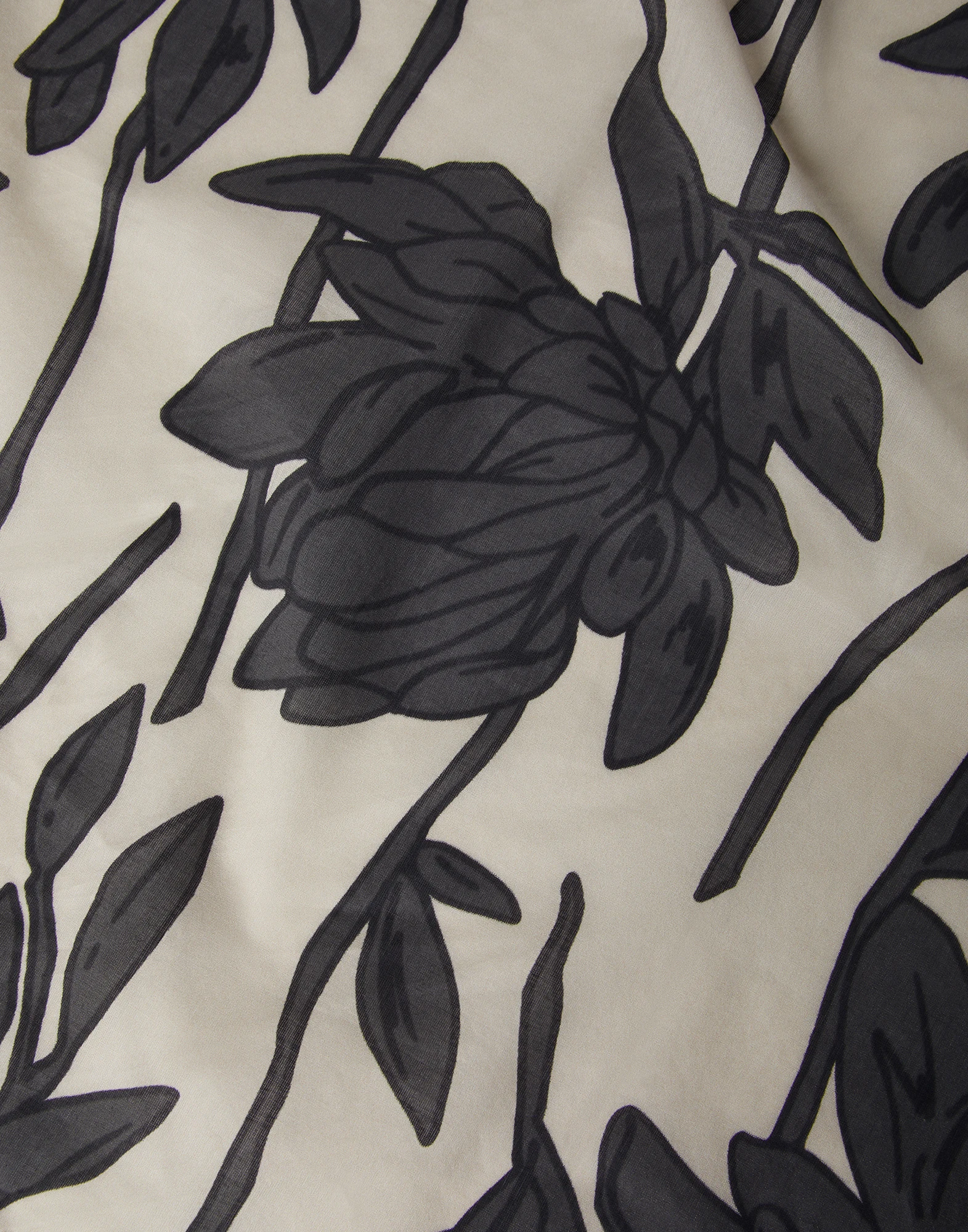 Silk flower print pongee foulard