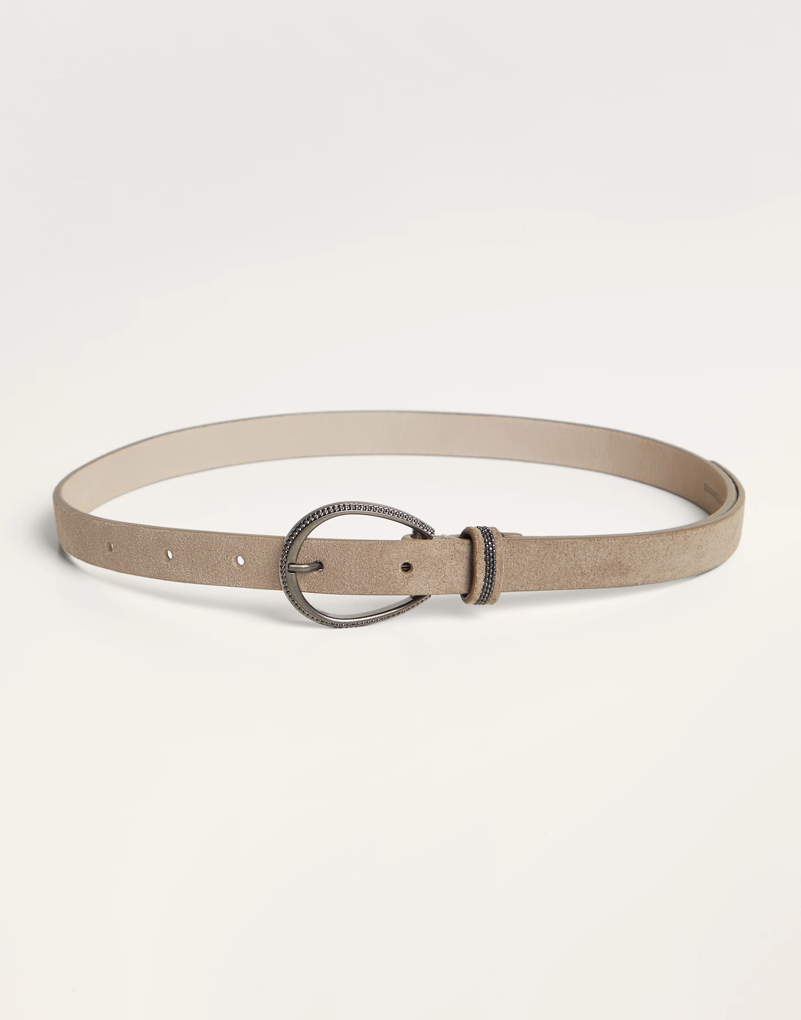 Suede belt with monili