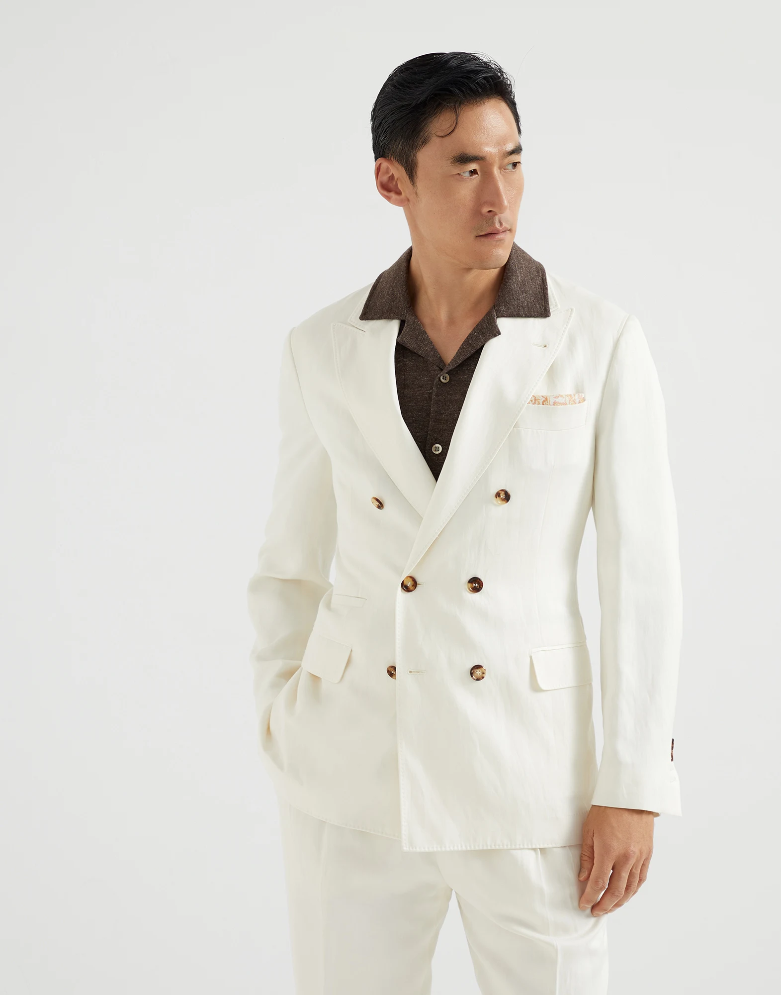 D��lav�� linen and silk twill jacket