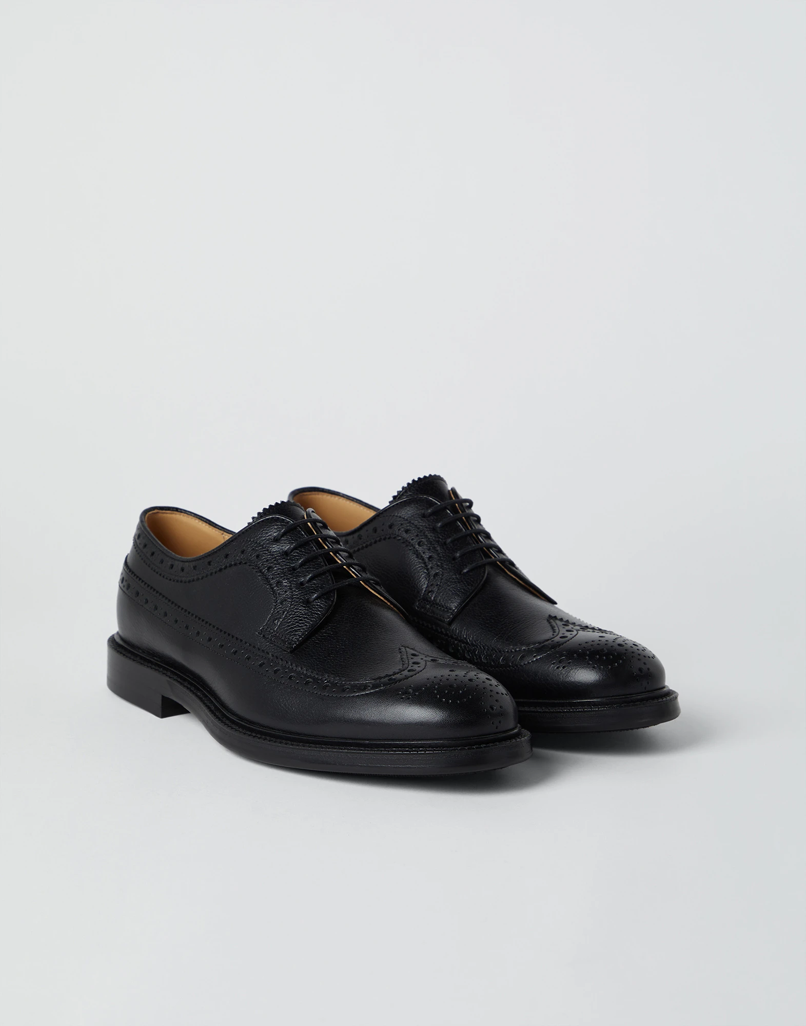 Texture calfskin full brogue Derby
