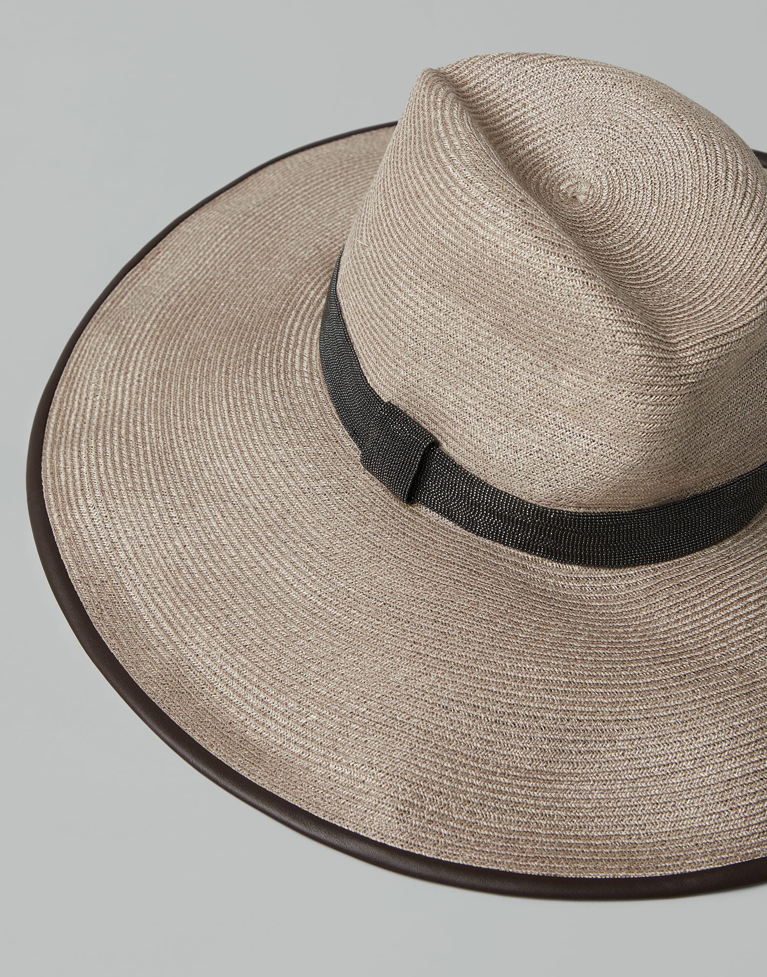 Hemp and cotton fedora with precious band