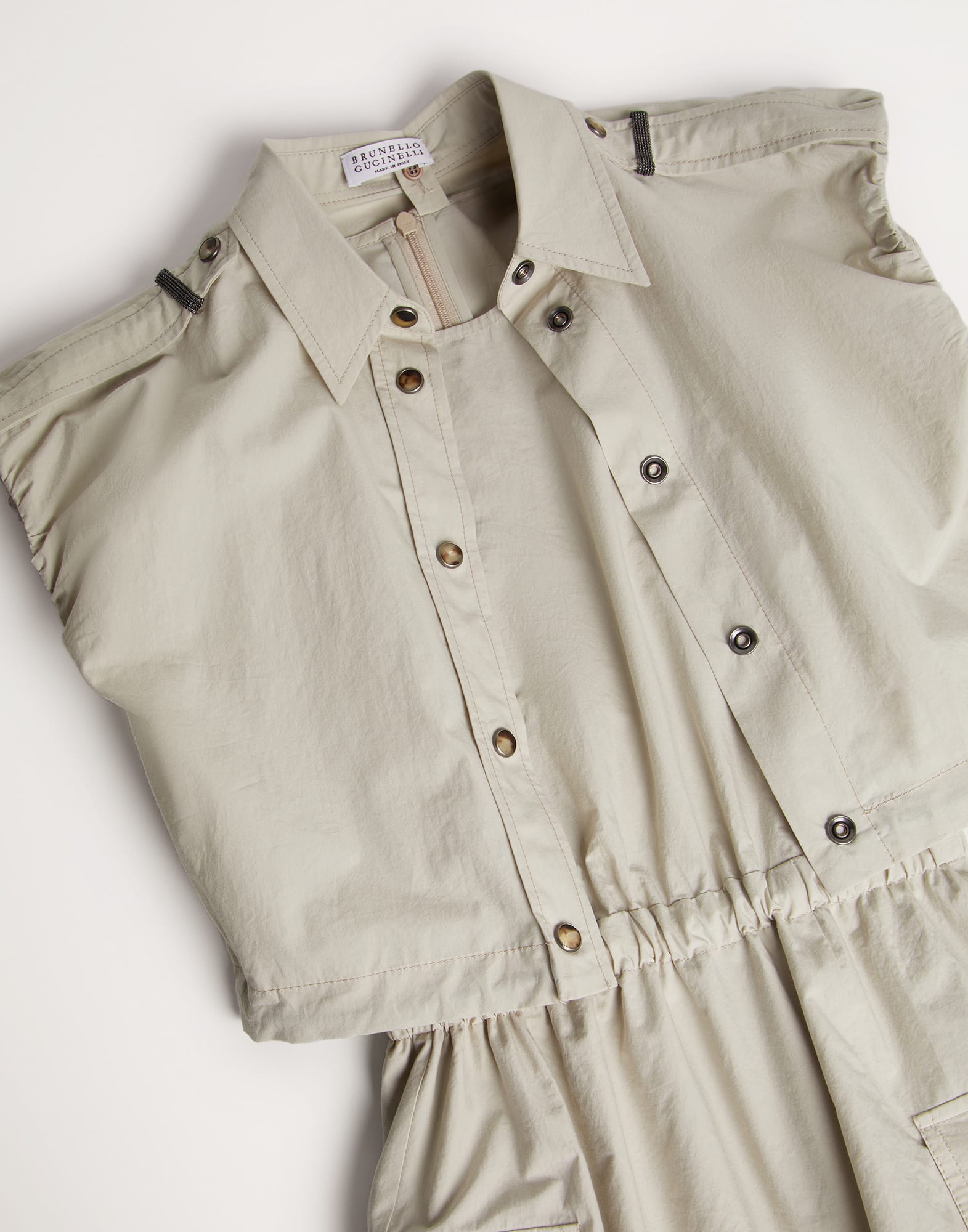 Lightweight wrinkled cotton poplin 3 in 1 dress