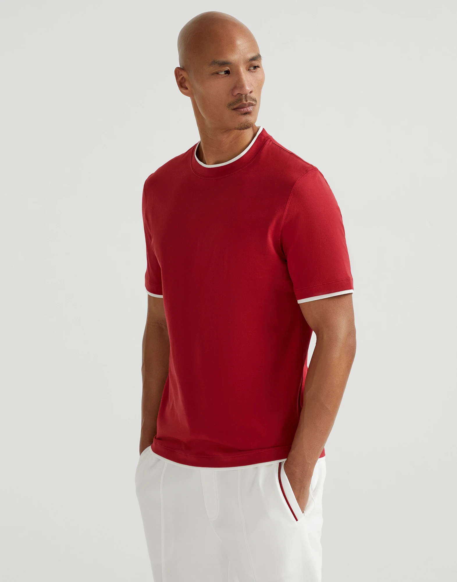 T-shirt with faux-layering