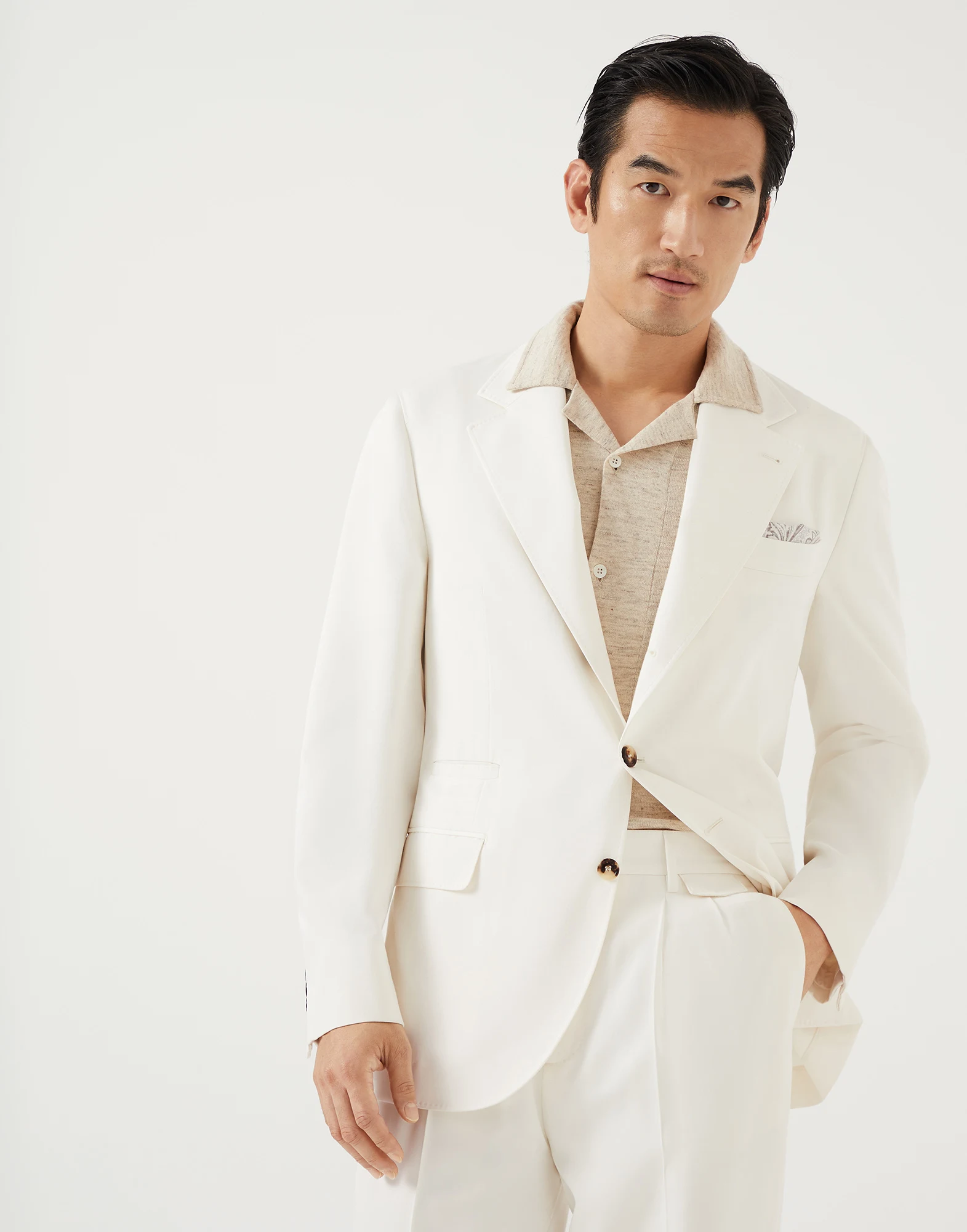 Delave silk twill deconstructed blazer