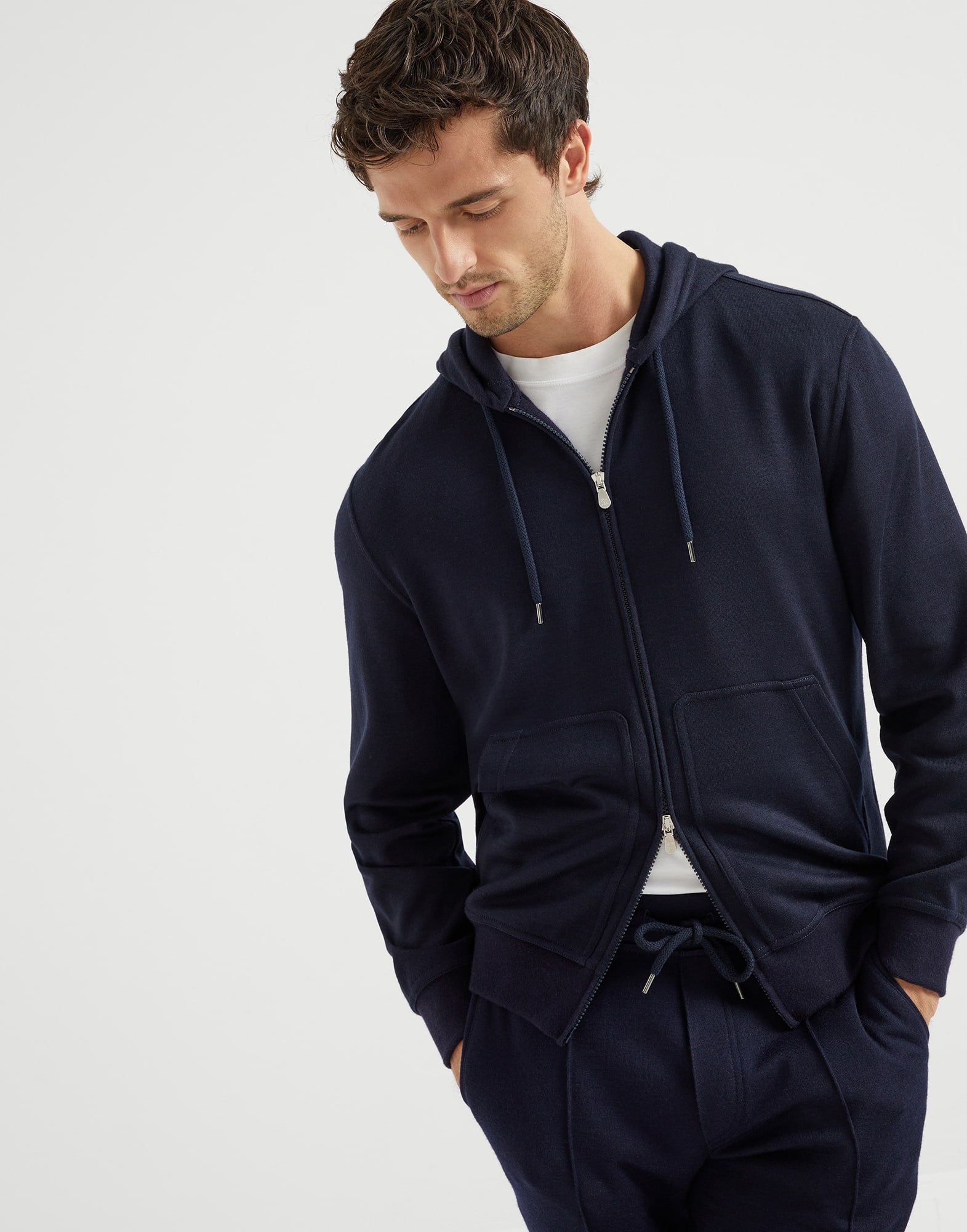 Cashmere and silk French terry sweatshirt