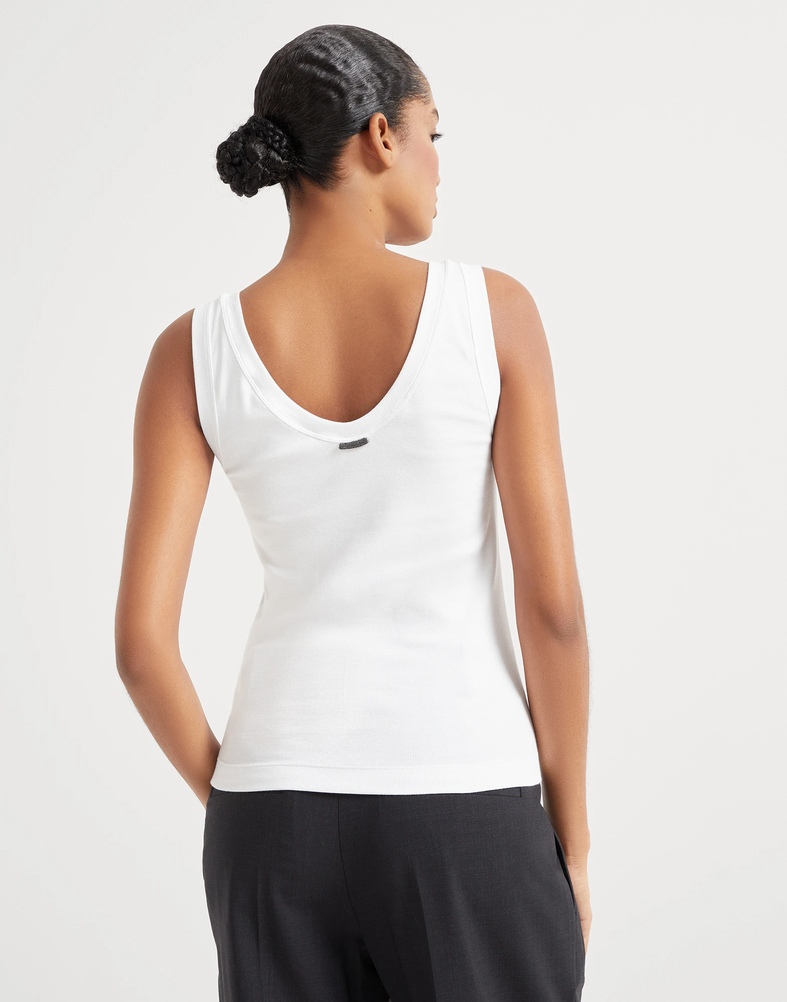 Ribbed jersey top