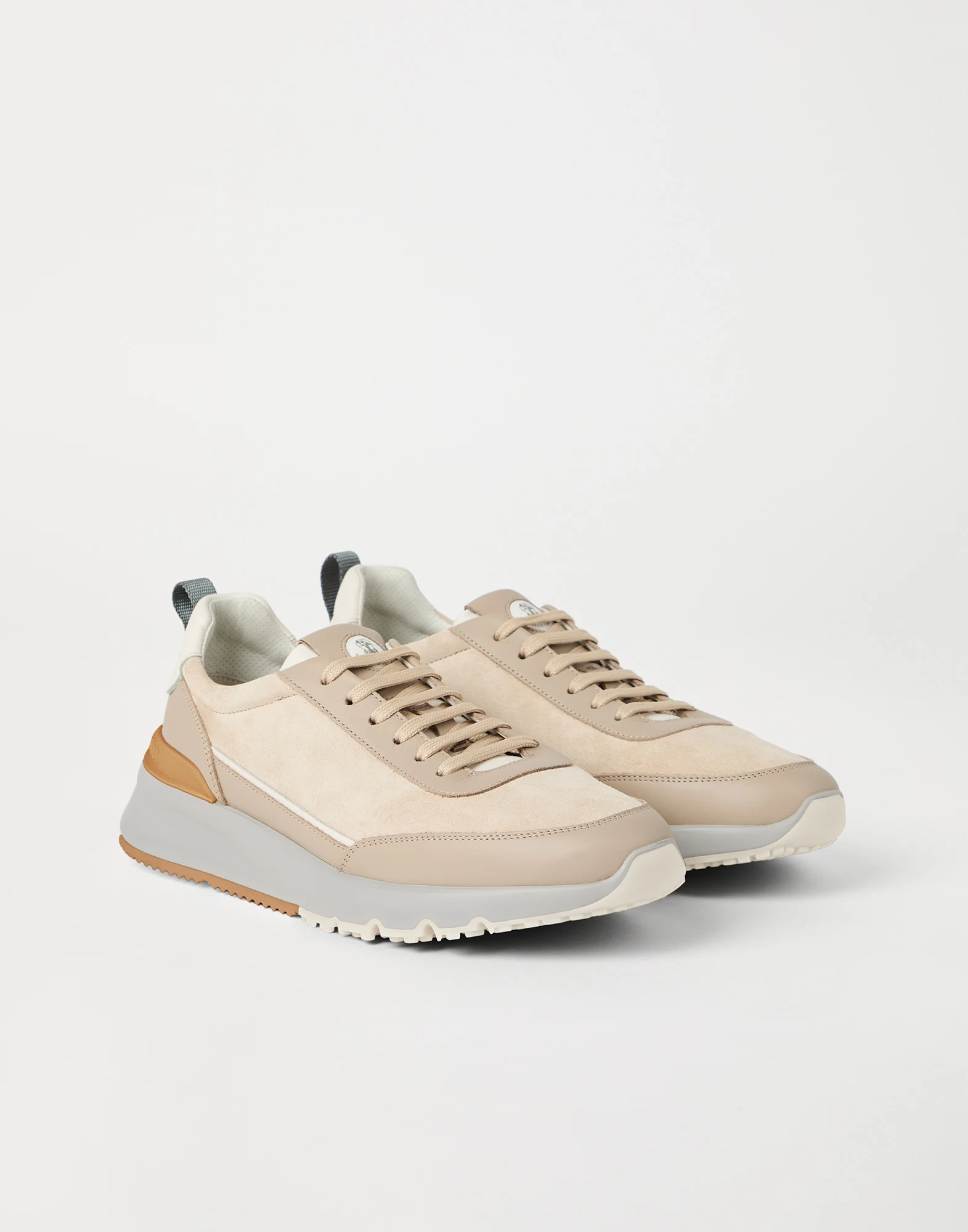 Suede and calfskin runners