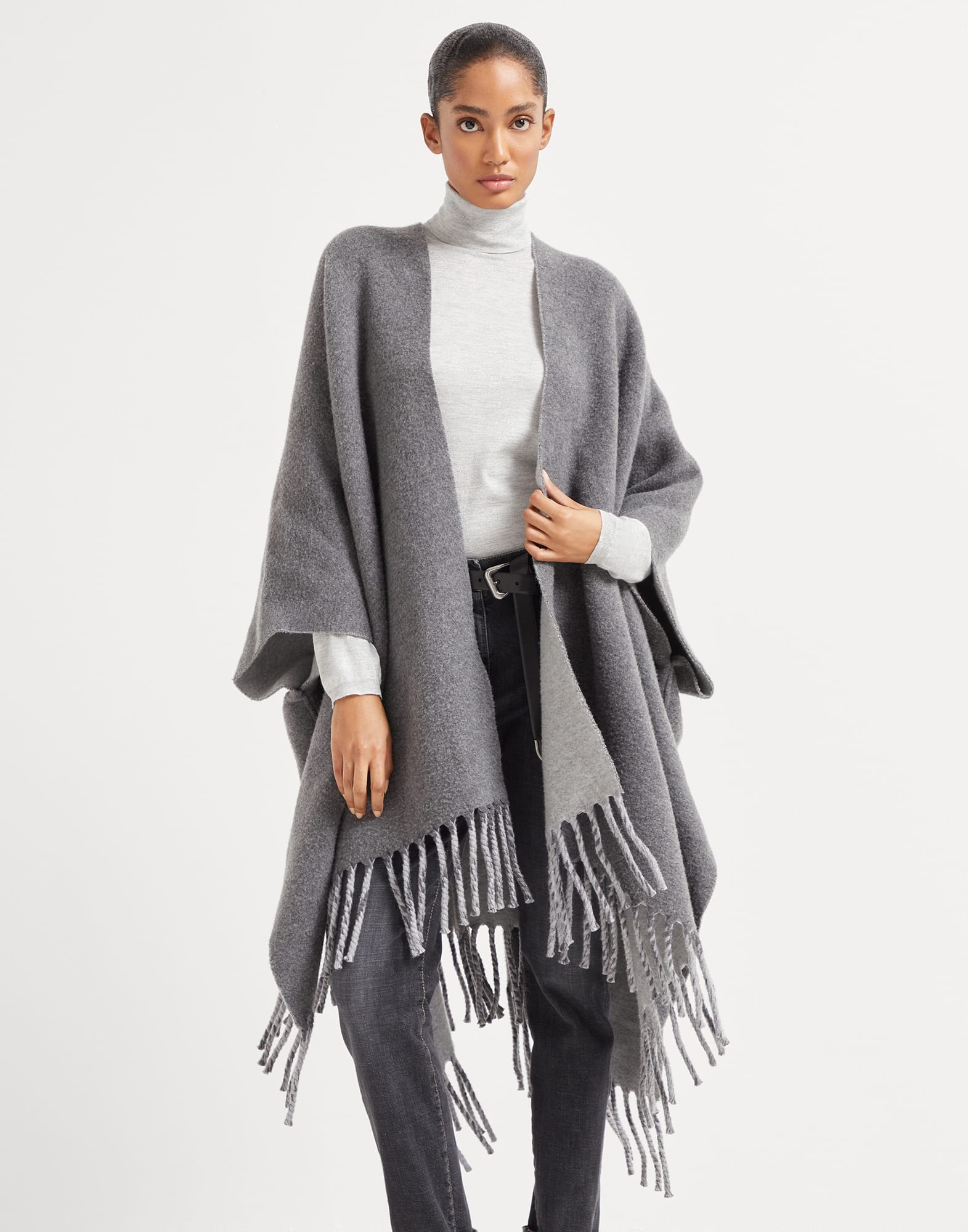 Double knit poncho