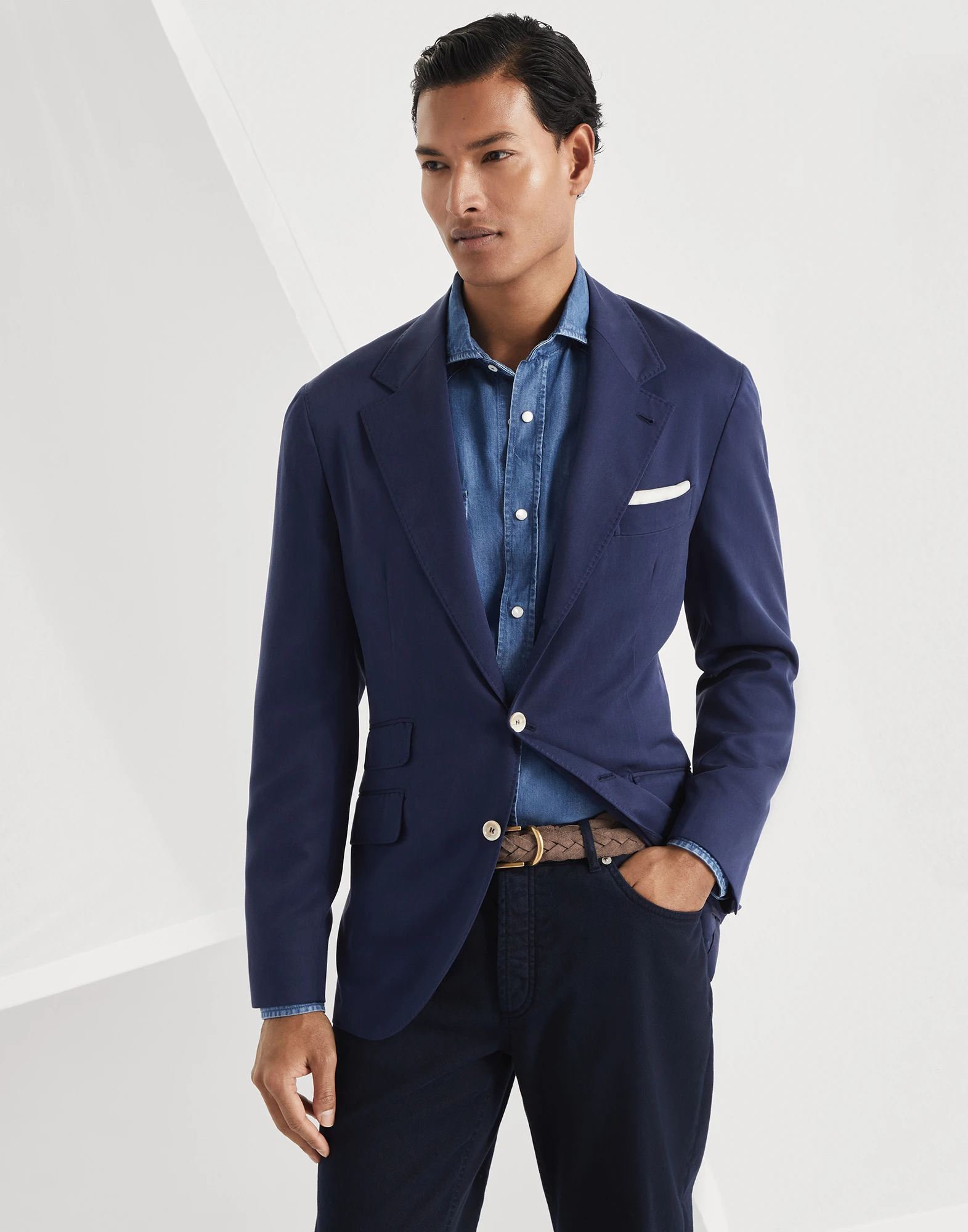 Twill unconstructed blazer