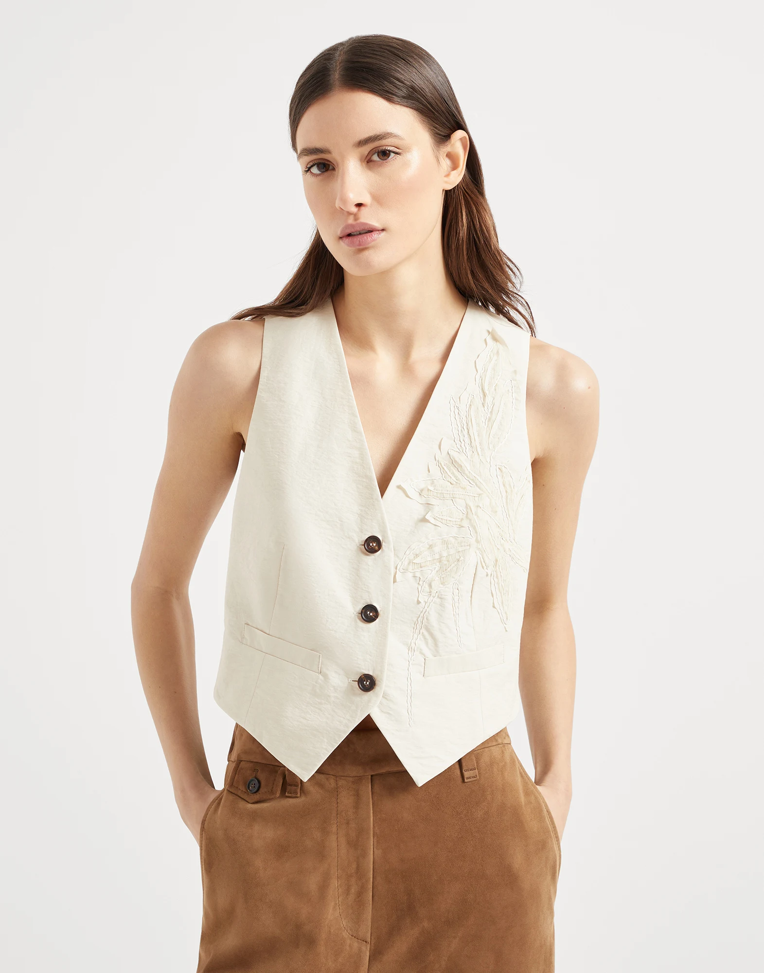 Flora Appliqu�� vest