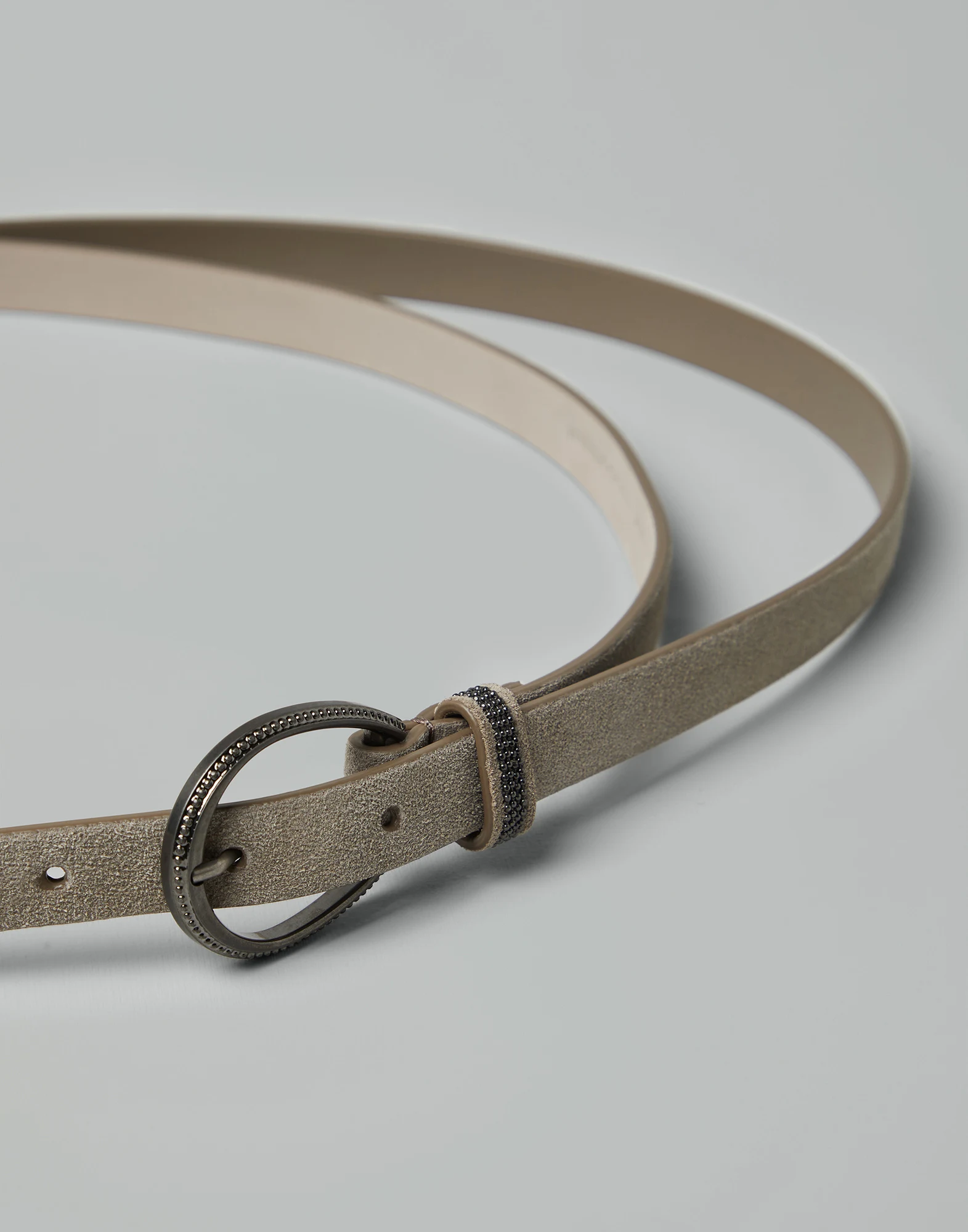 Suede belt with monili