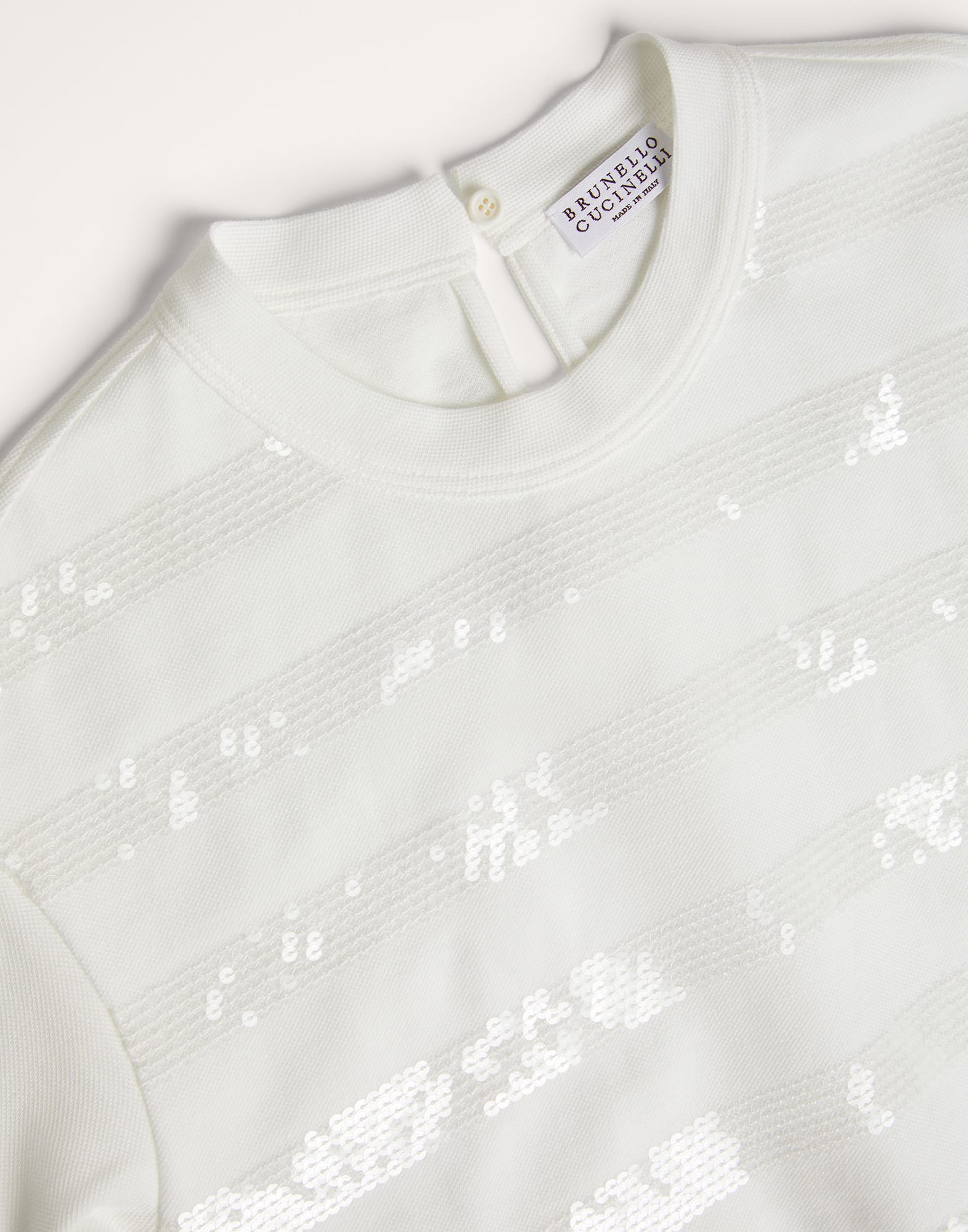 Cotton pique T-shirt with dazzling stripes