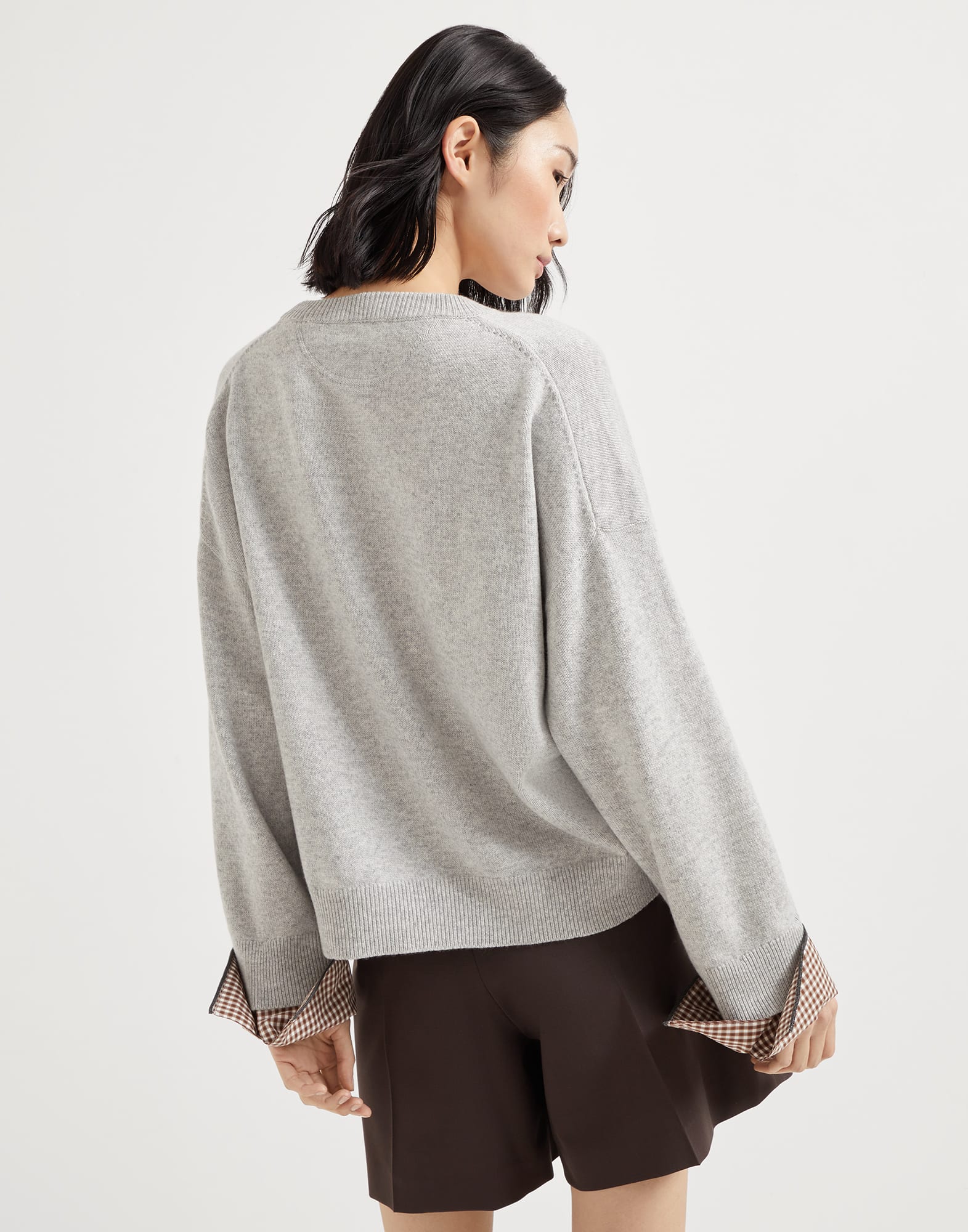 Cashmere sweater with monili