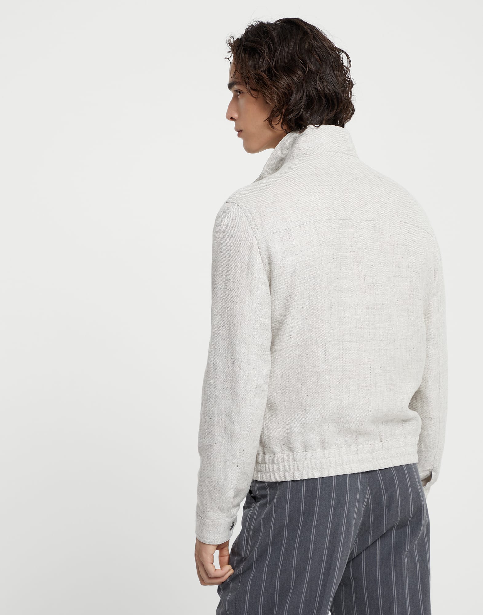 Diagonal twill bomber jacket