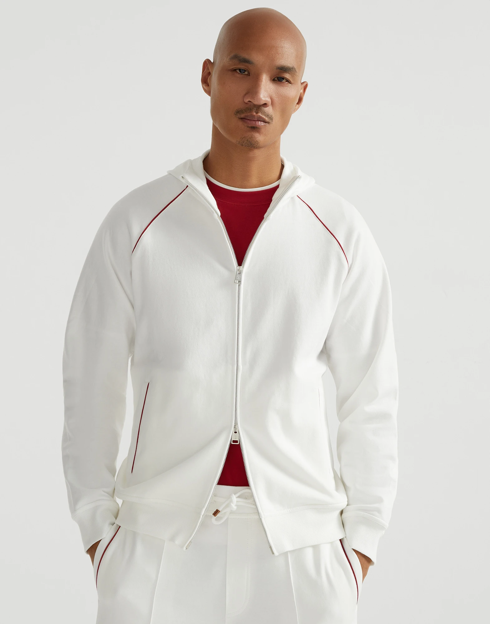 Hooded zip-up sweatshirt