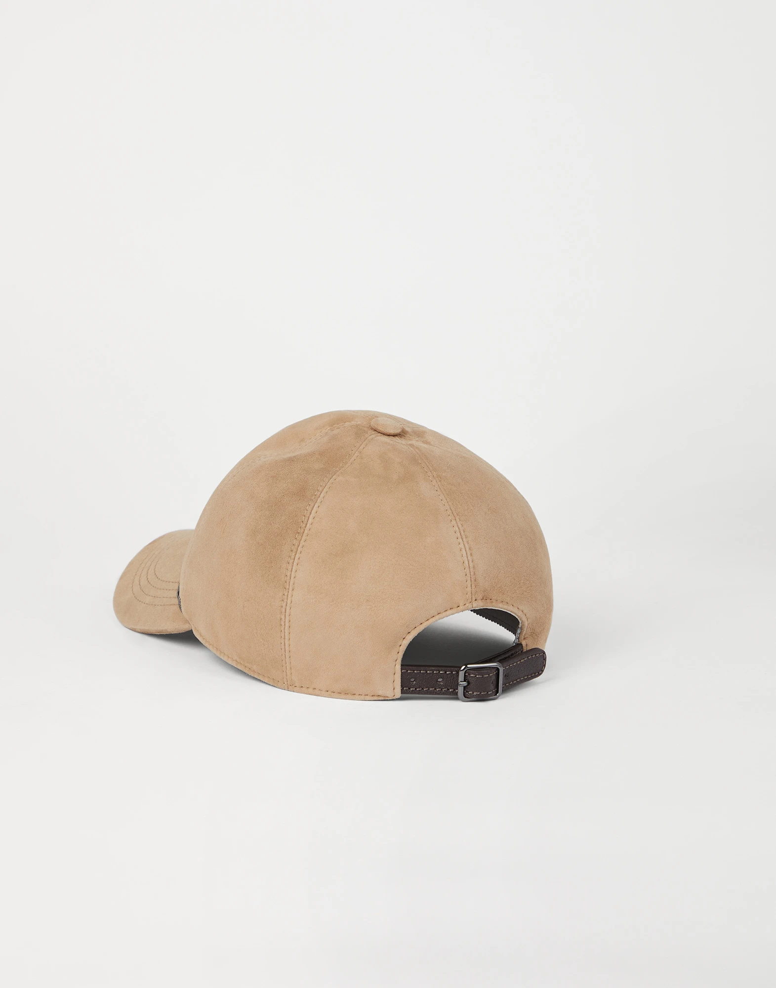 Suede baseball cap with shiny trim