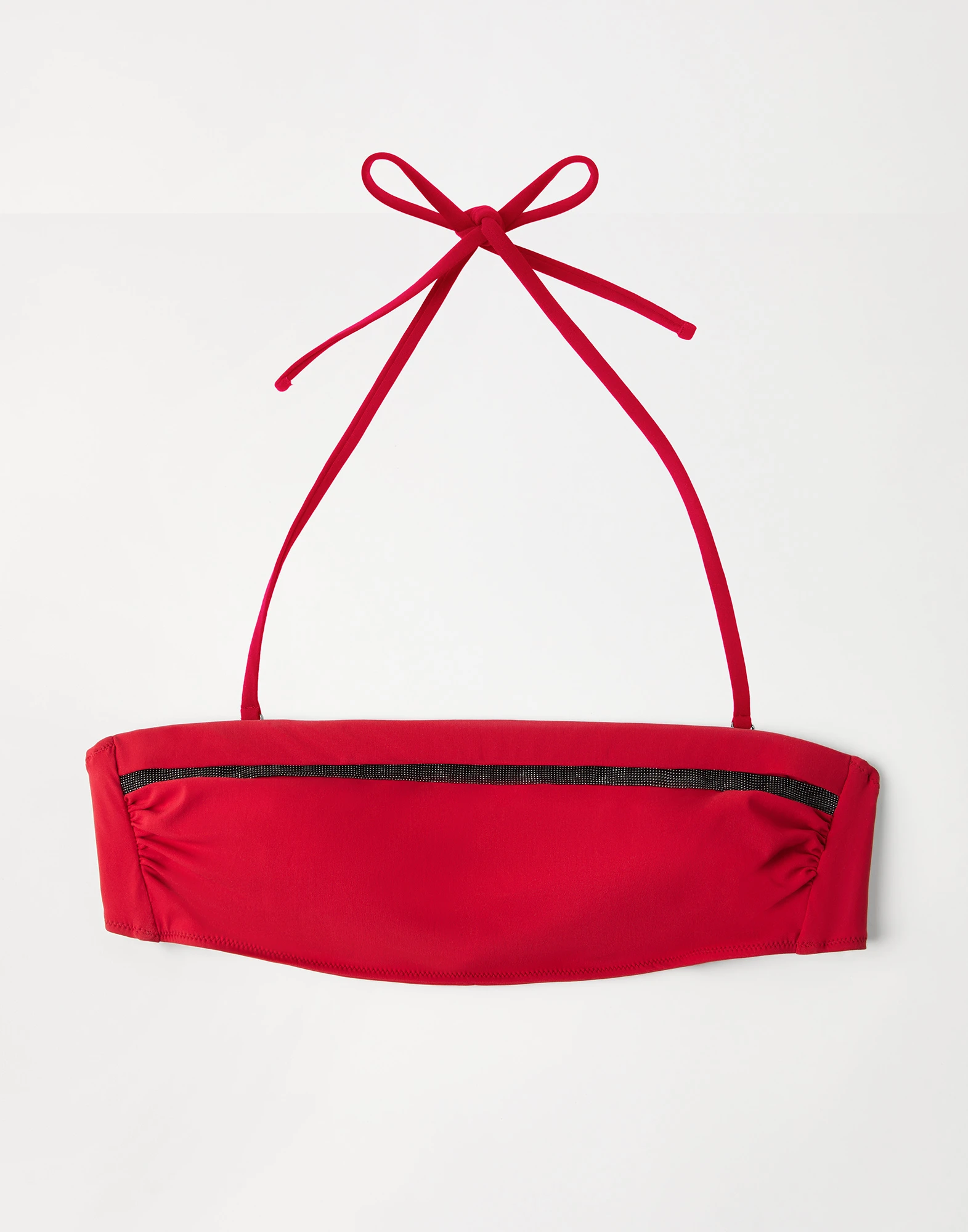 Bikini bandeau top with monili
