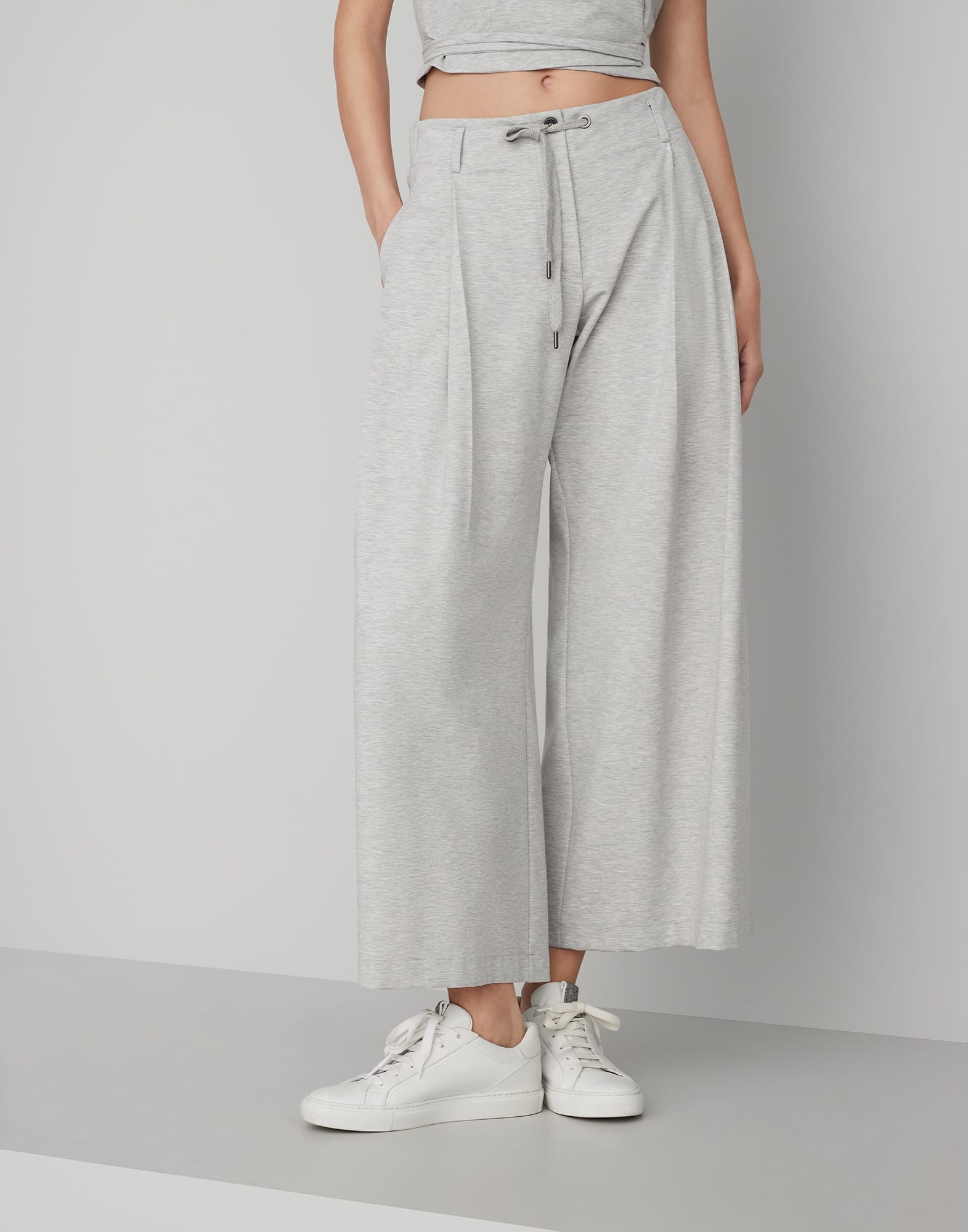 Couture interlock loose cropped trousers
