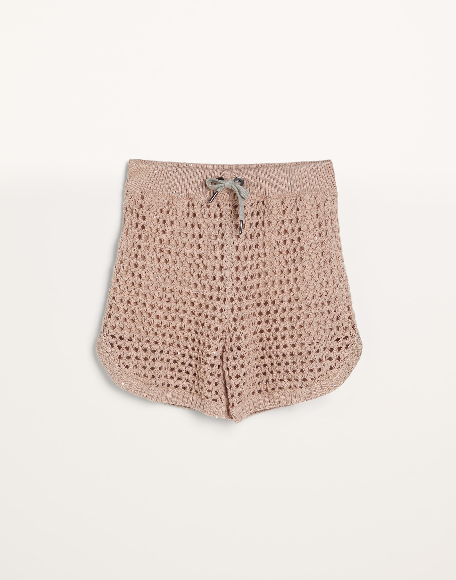 Cotton dazzling net knit shorts