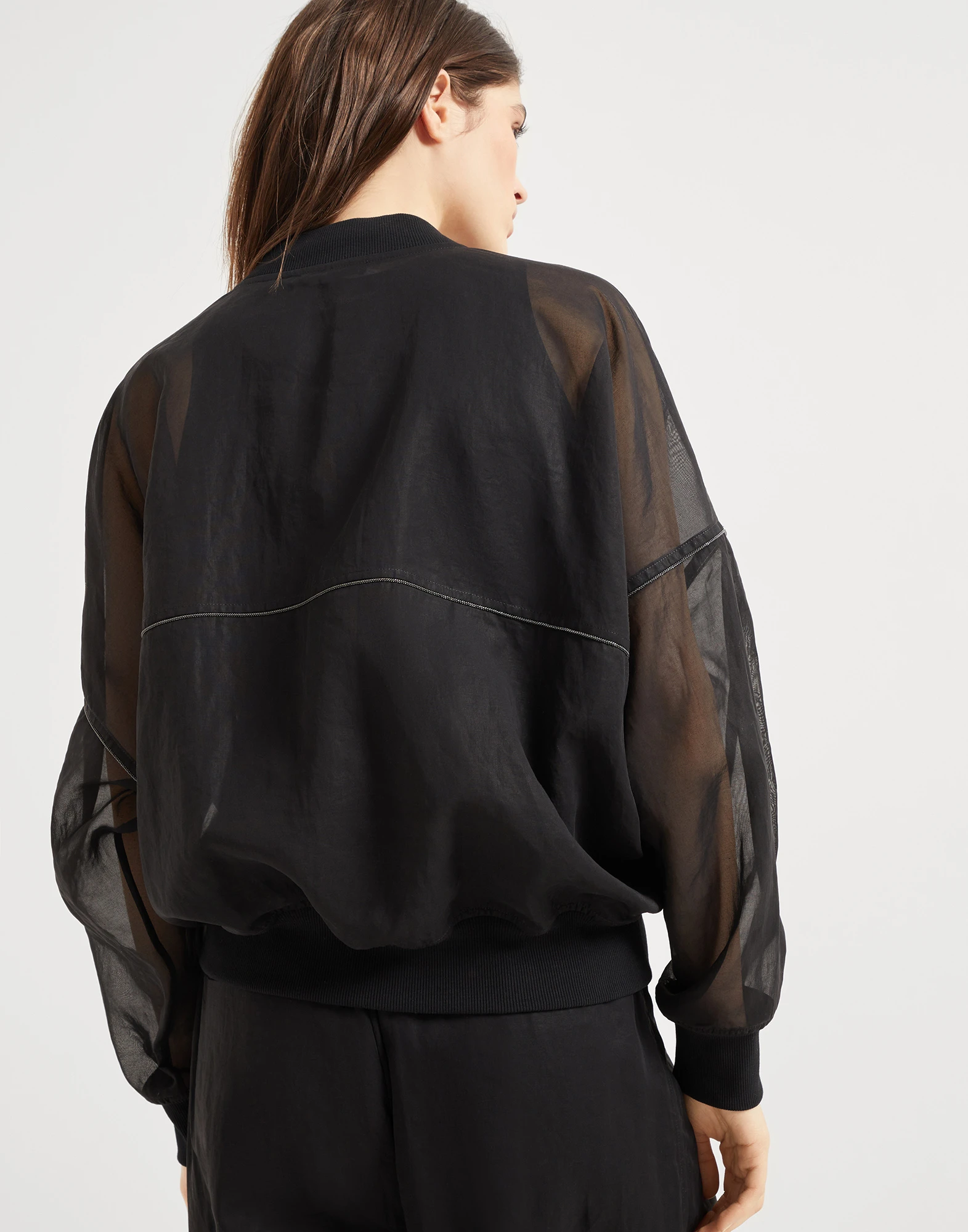 Bomber jacket with monili