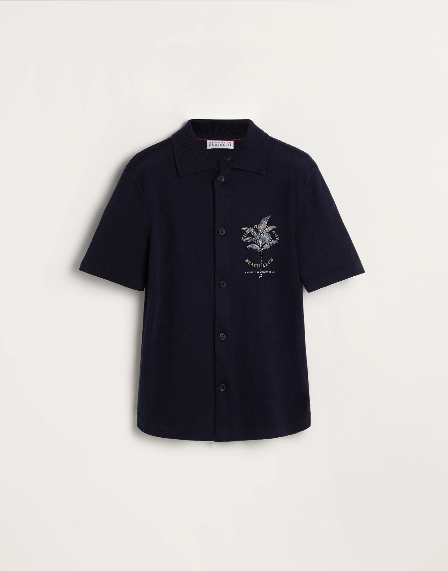 Cotton short sleeve knit shirt with print
