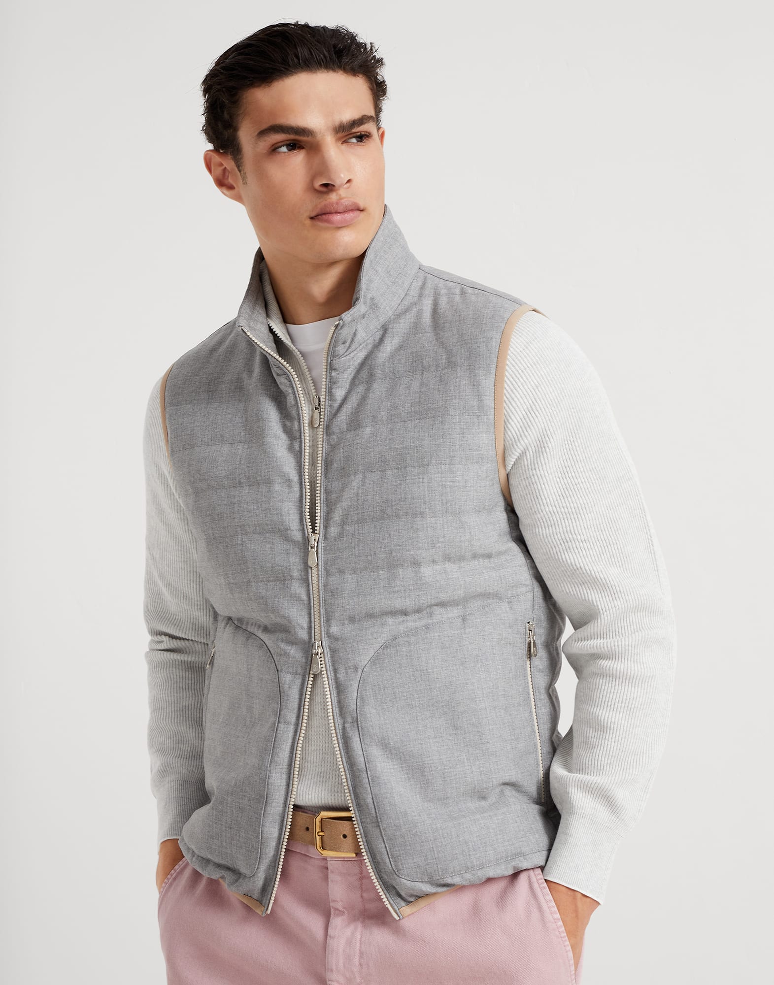 Virgin wool fresco lightweight down vest