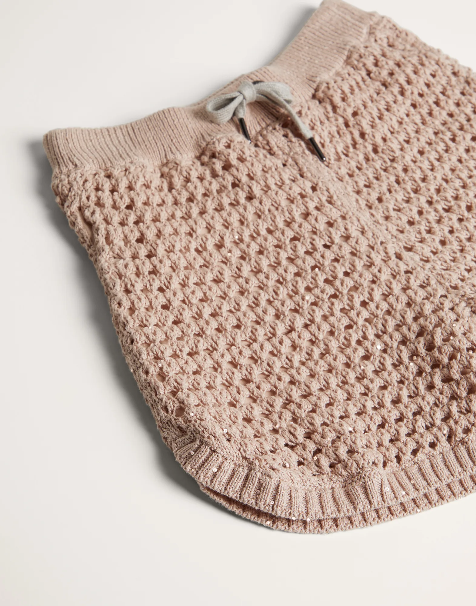 Cotton dazzling net knit shorts
