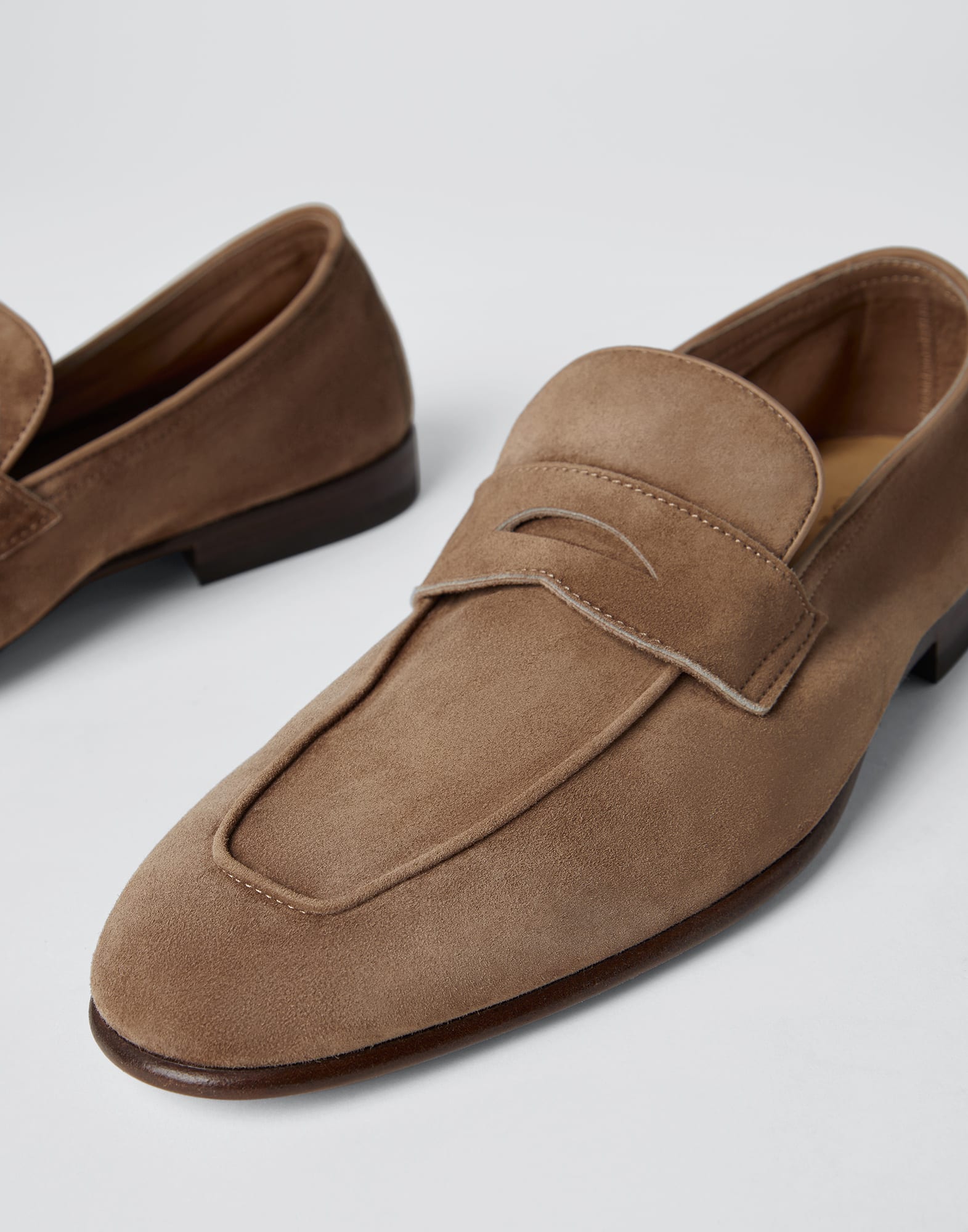 Suede unlined penny loafers