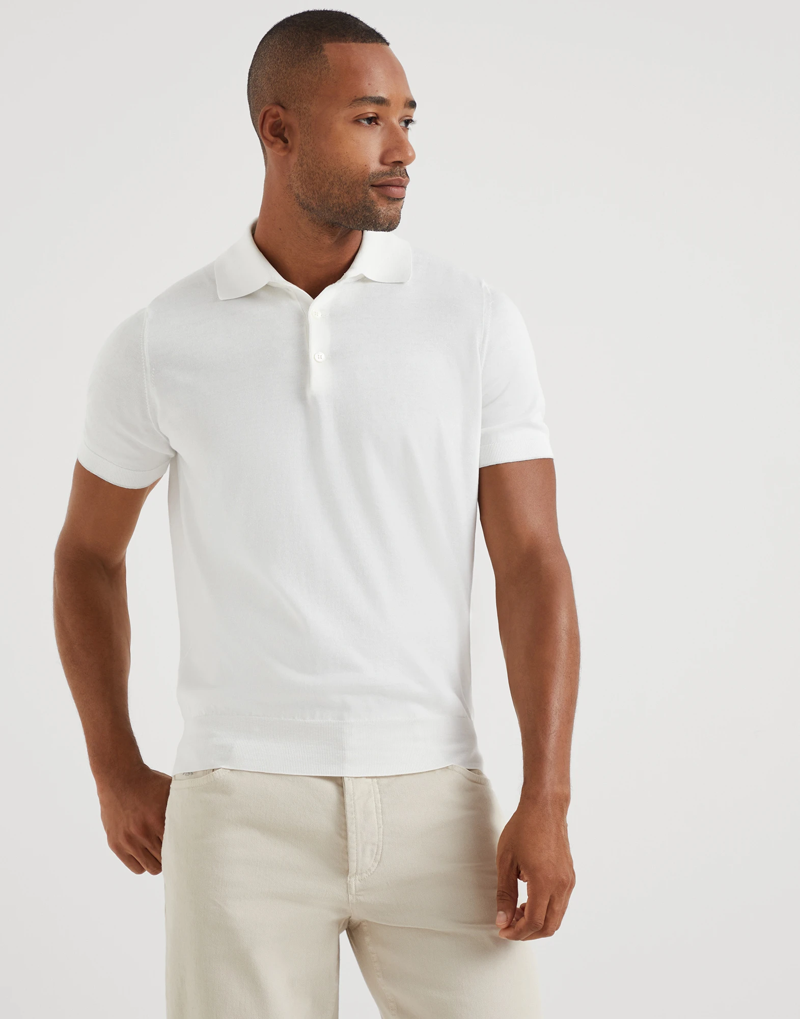 Cotton lightweight knit polo