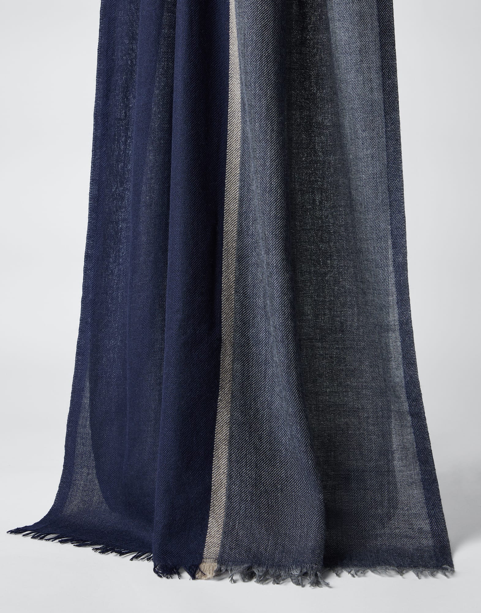 Cashmere and silk color block scarf