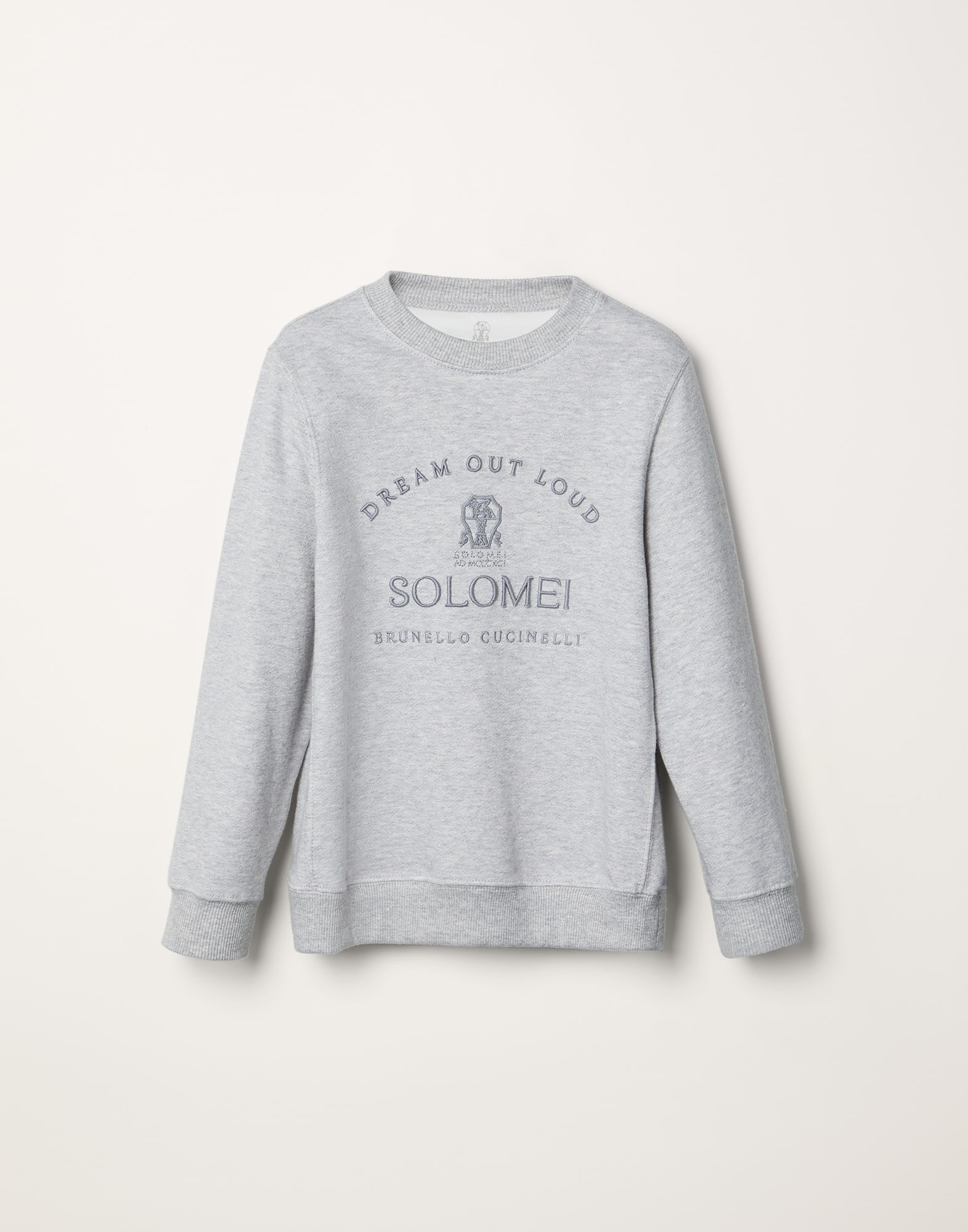 Cotton and linen sweatshirt with embroidery