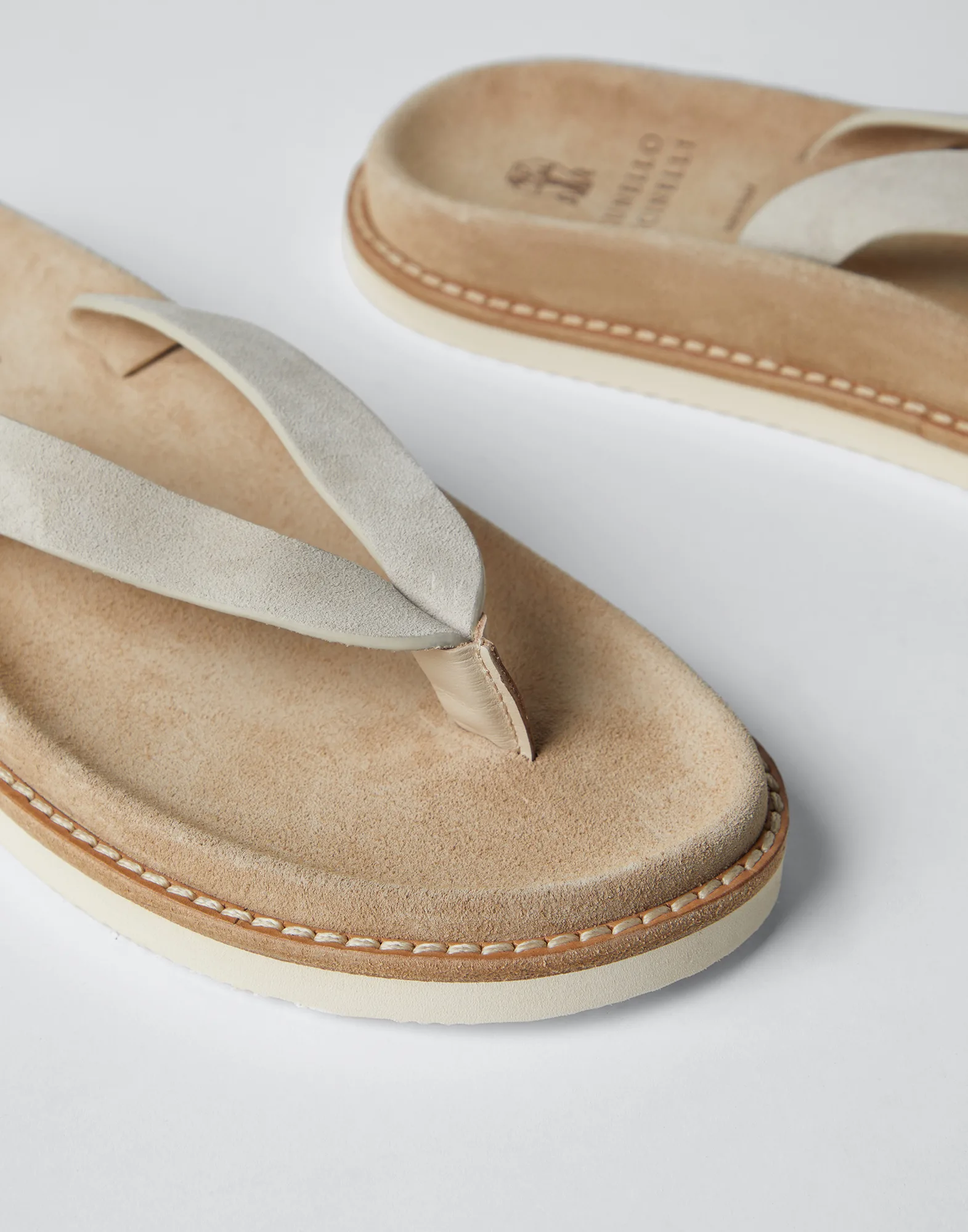 Suede urban flip-flops