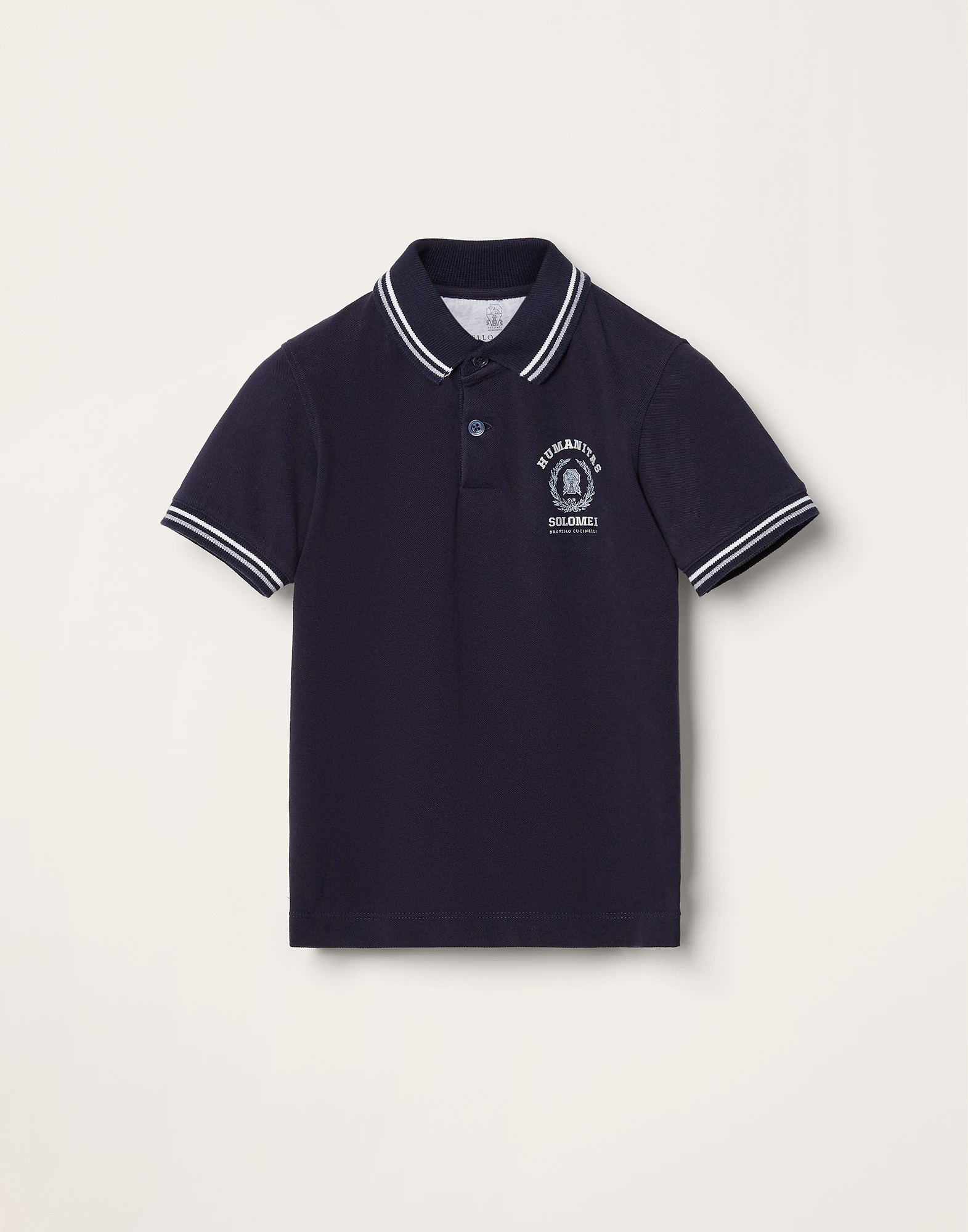 Cotton pique polo shirt with print