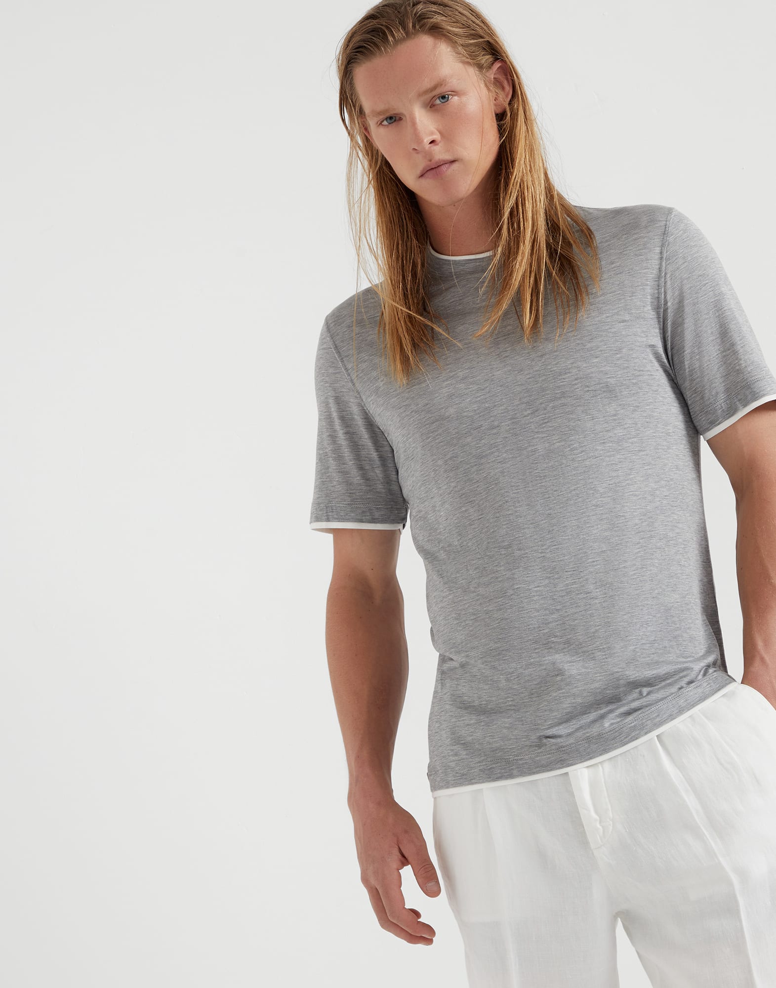T-shirt with faux-layering