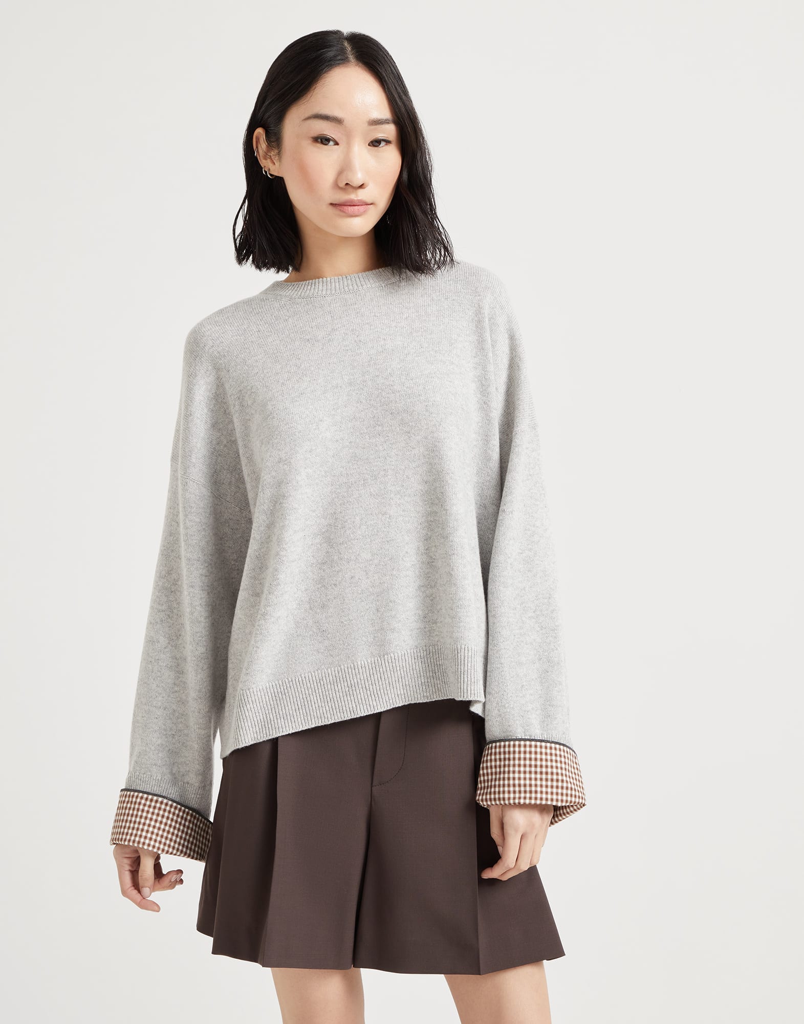 Cashmere sweater with monili