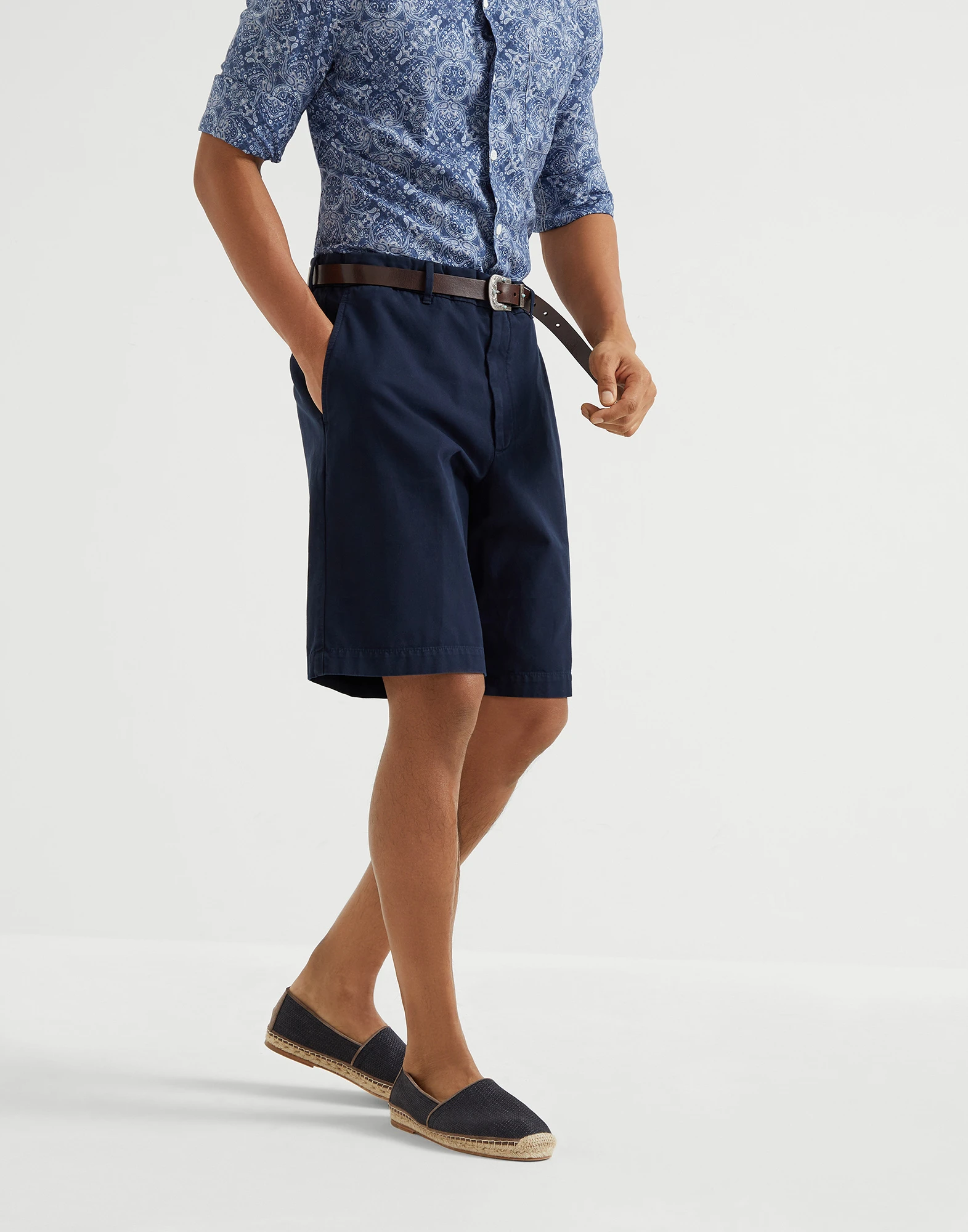 Garment-dyed Bermuda shorts