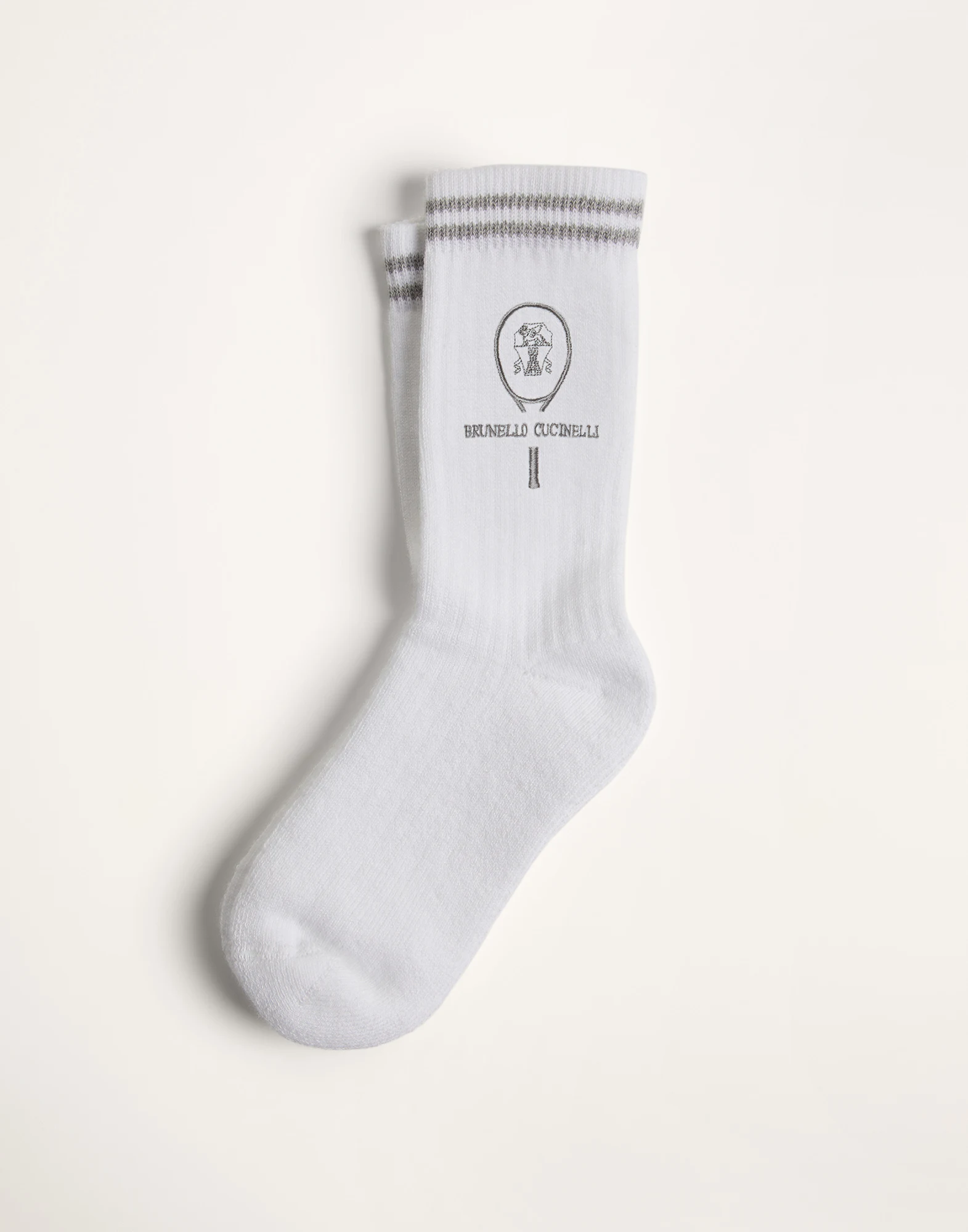 Ribbed cotton socks with tennis logo