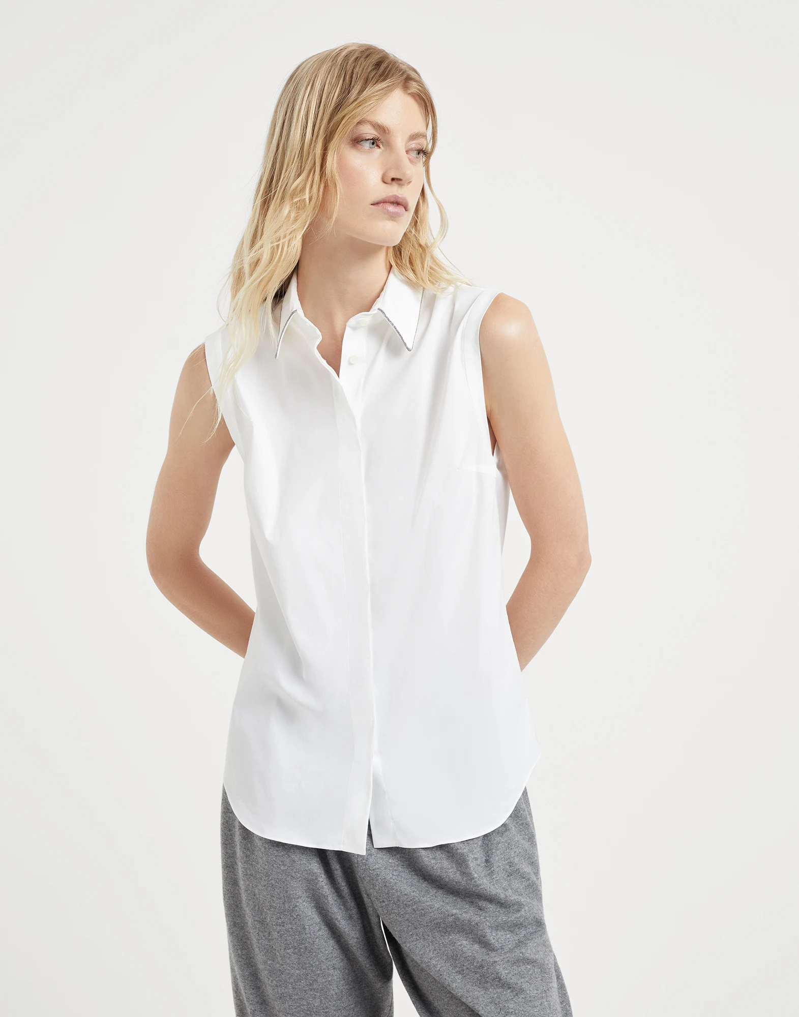 Stretch poplin shirt