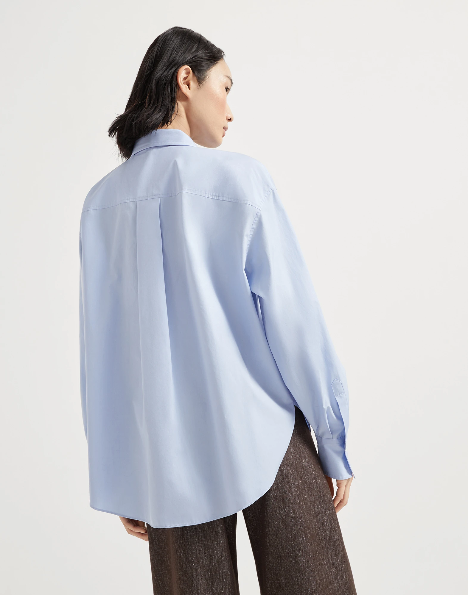 Poplin shirt with lavalli��re