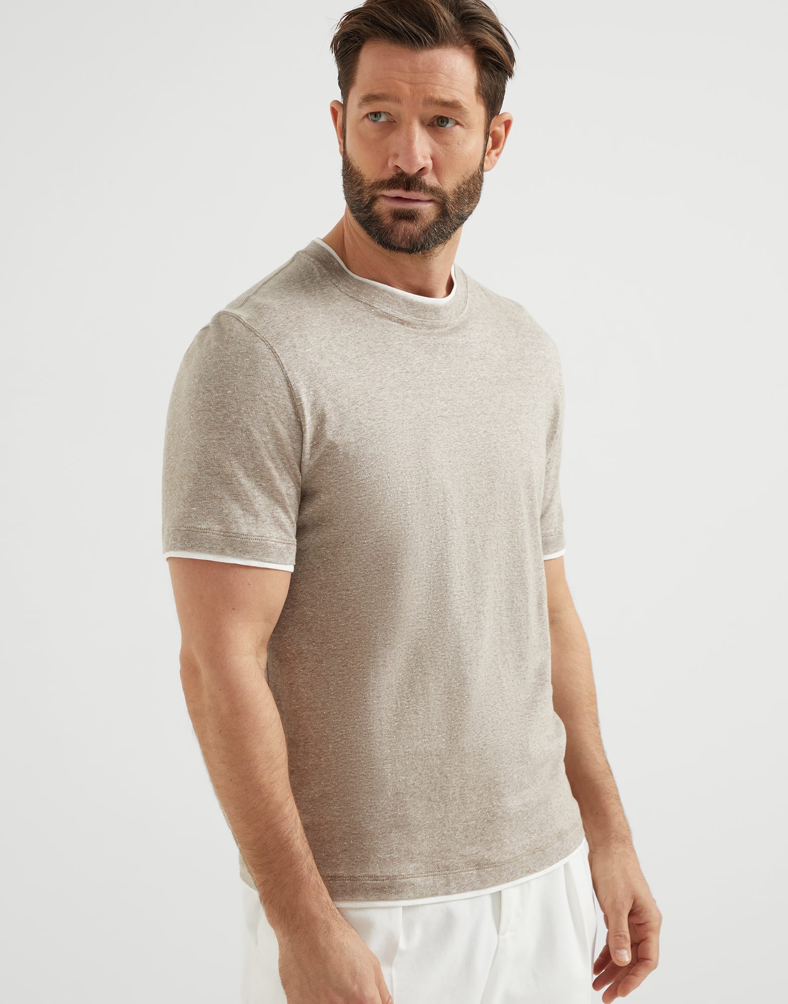 T-shirt with faux-layering