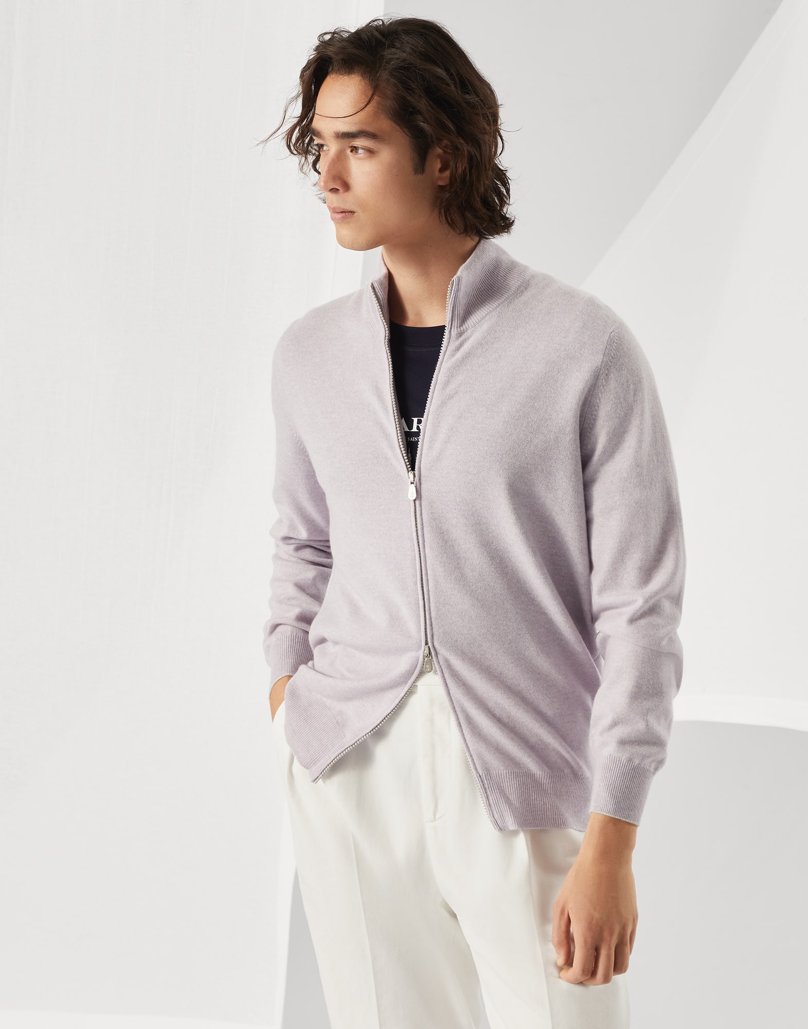 Zip-front cardigan