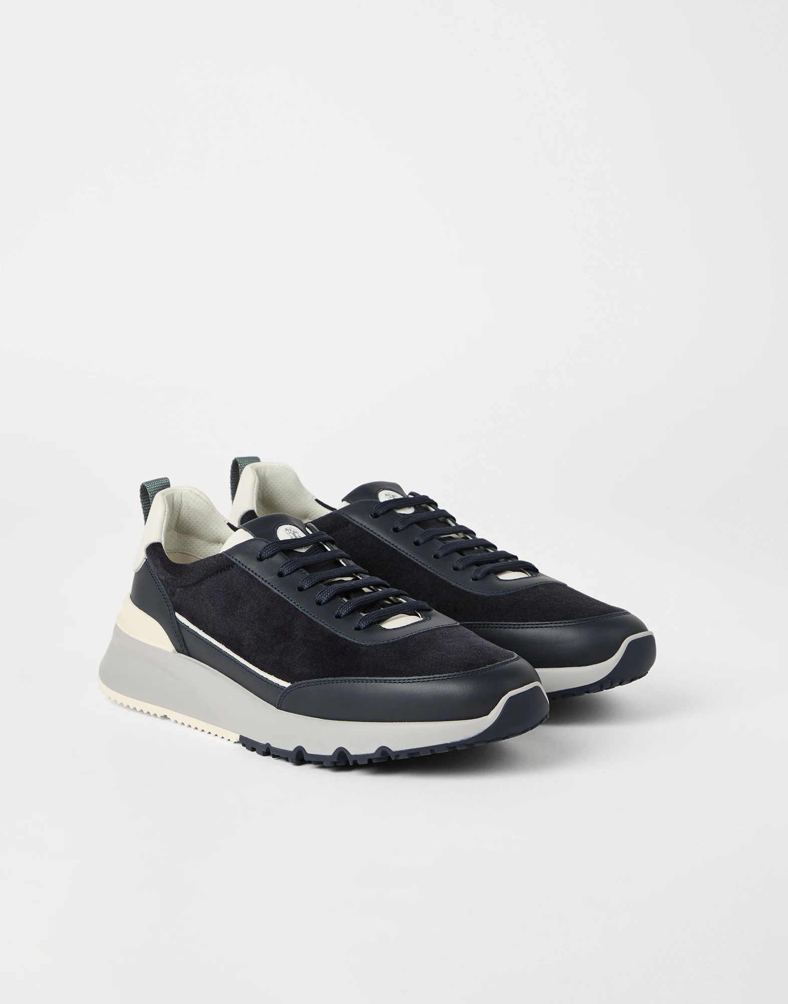 Suede and calfskin runners