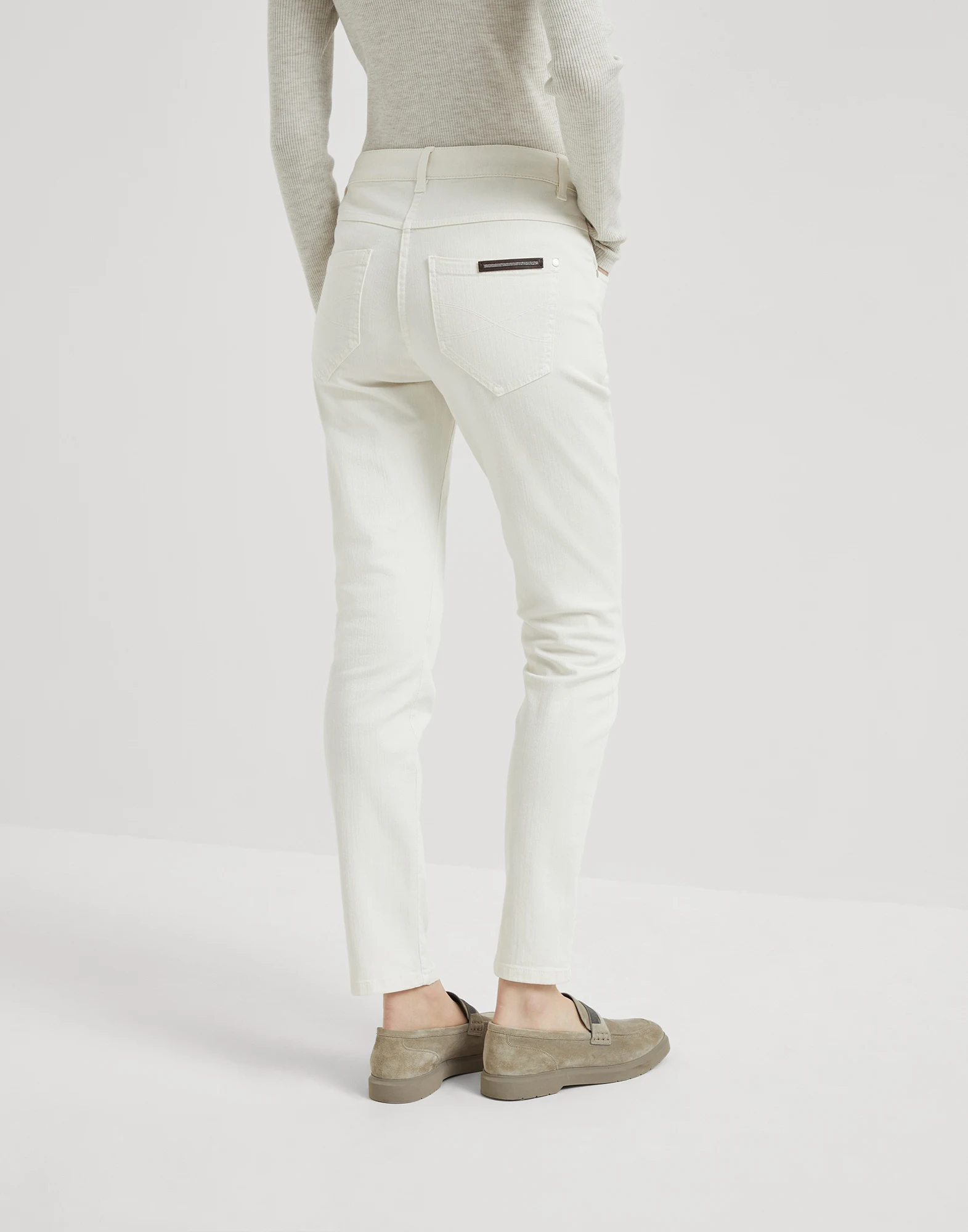 Stretch denim trousers