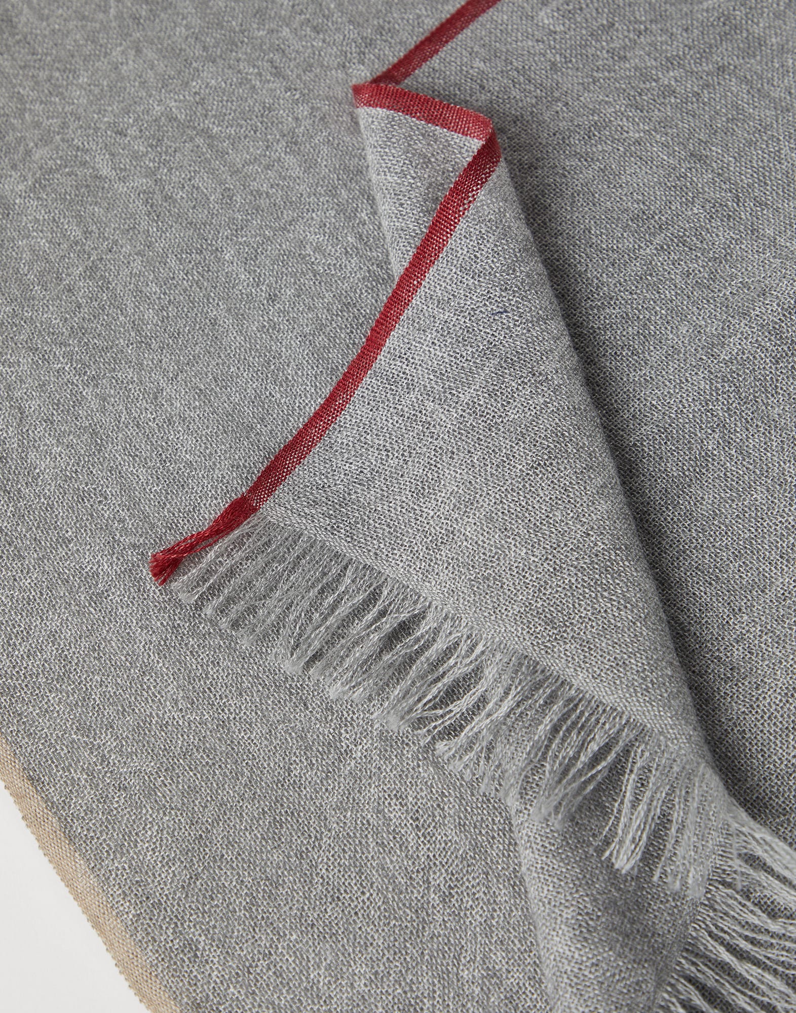 Cashmere and cotton scarf with selvedge