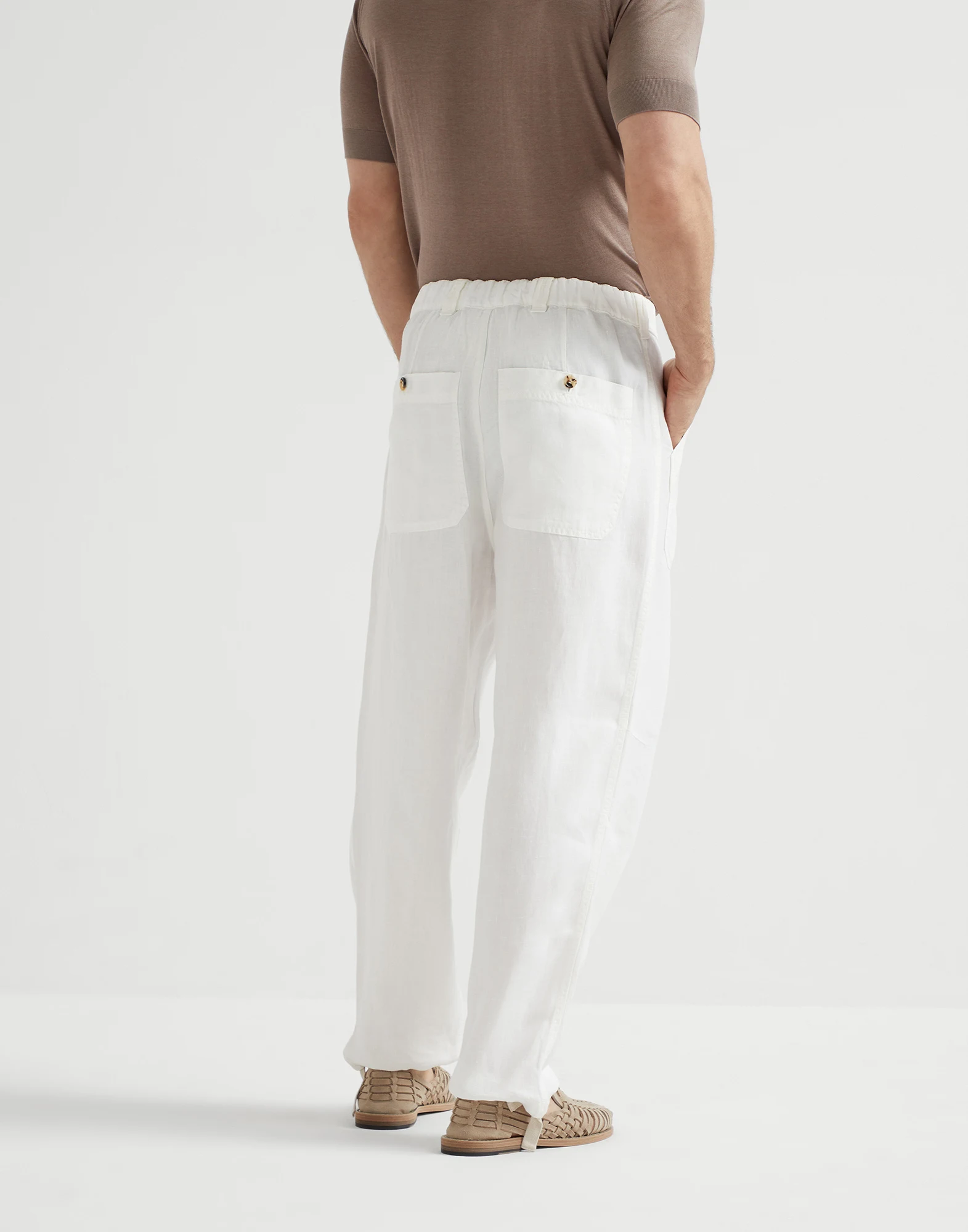 Gabardine garment dyed trousers